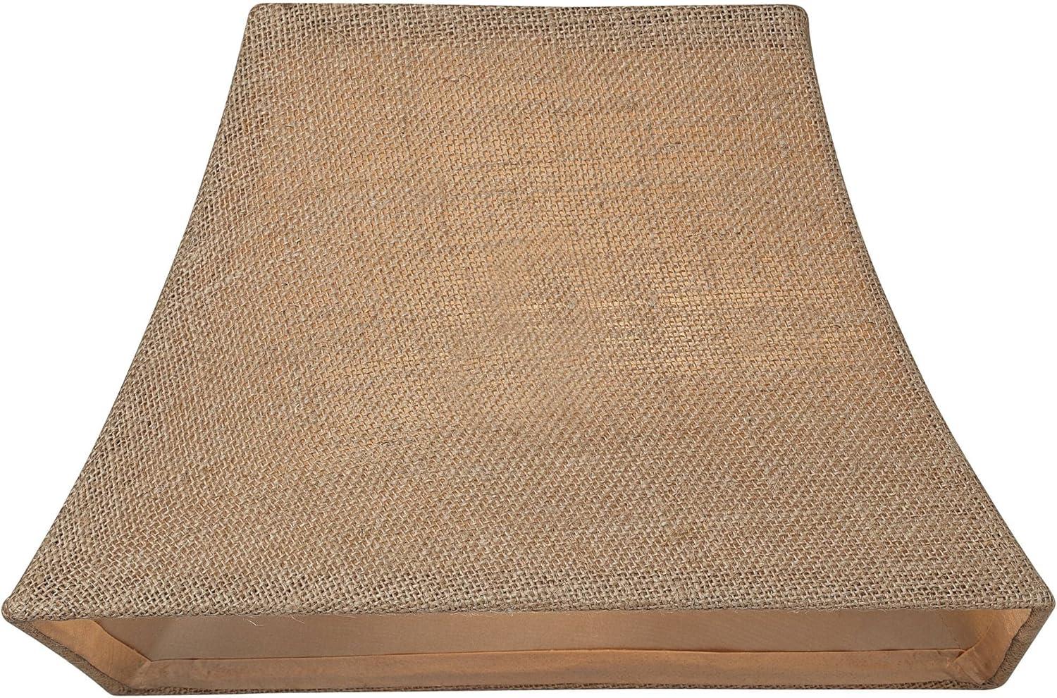 Springcrest Set of 2 Rectangular Lamp Shades Natural Medium 8" Wide x 5" Deep at Top 14" Wide x 11" Deep at Bottom 10" Slant Spider Harp Finial