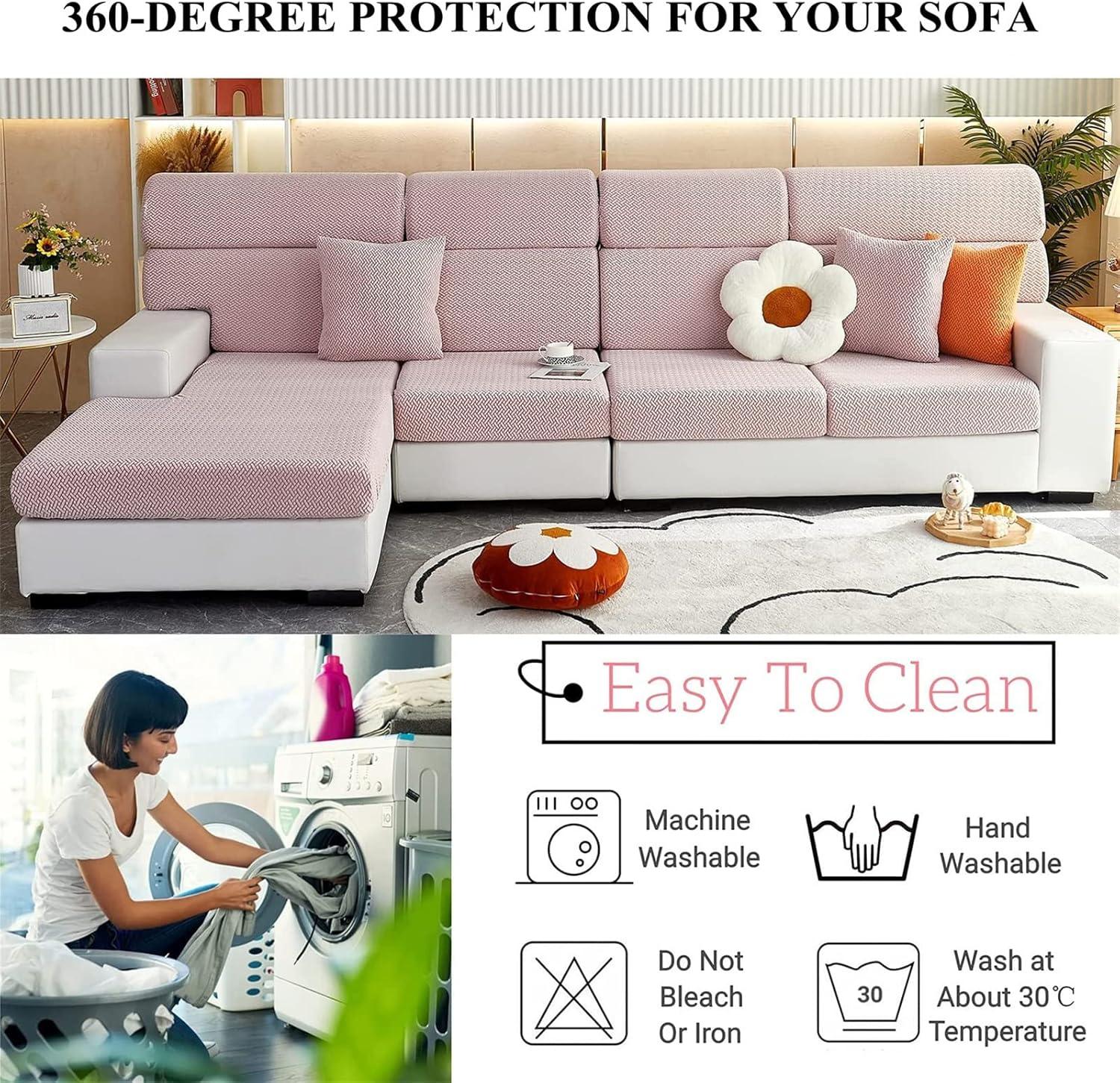 Magic Sofa Covers,Sofa Hero Covers,2024 New Wear-Resistant Universal Sofa Covers Washable Stretch Cushion Couch Covers for Sectional Sofa, (Sea Blue, Large Triple Seat Cover)