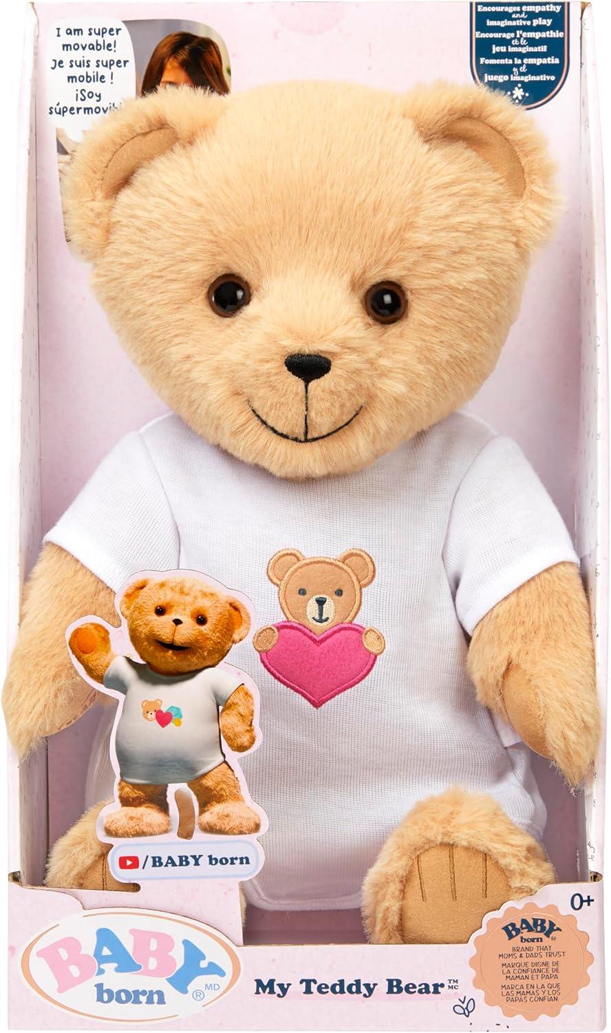 Baby Born My Teddy Bear - Soft and Cuddly, Posable, Removable Outfit