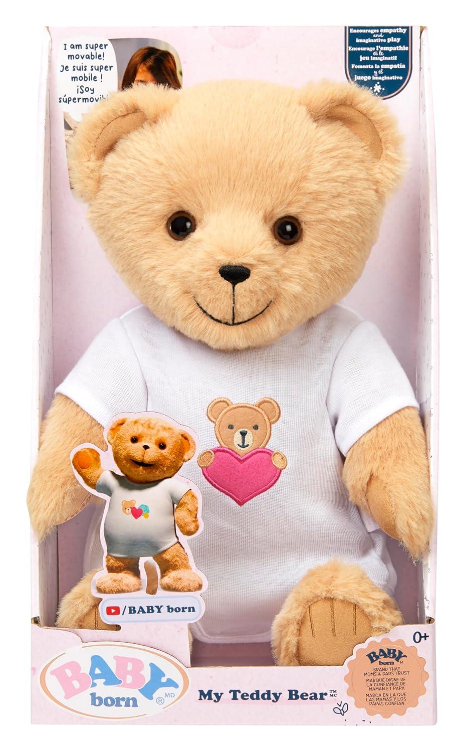 Baby Born My Teddy Bear - Soft and Cuddly, Posable, Removable Outfit