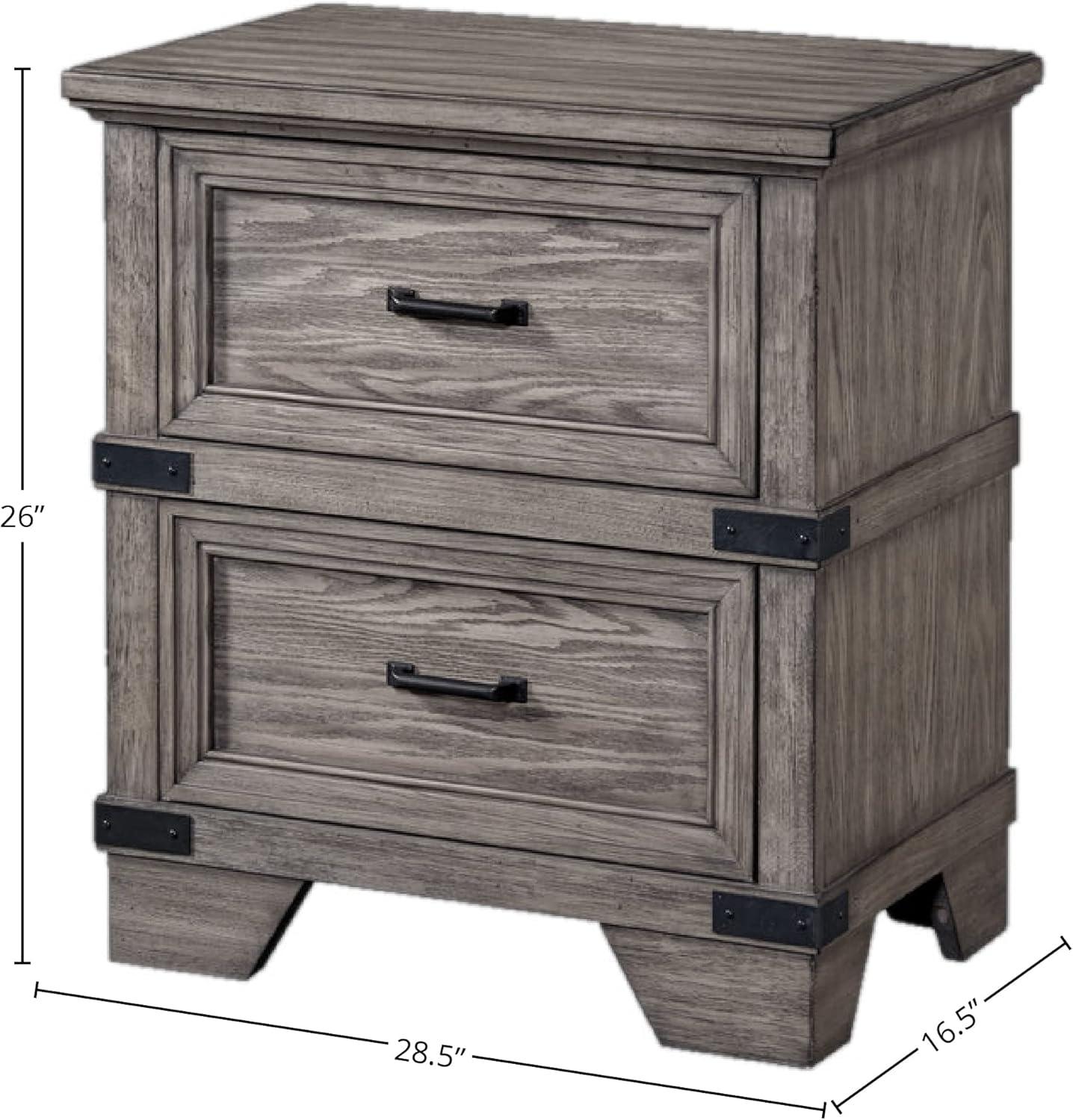 Intercon Furniture Forge Bedroom 2-Drawer Wood Nightstand in Steel Gray