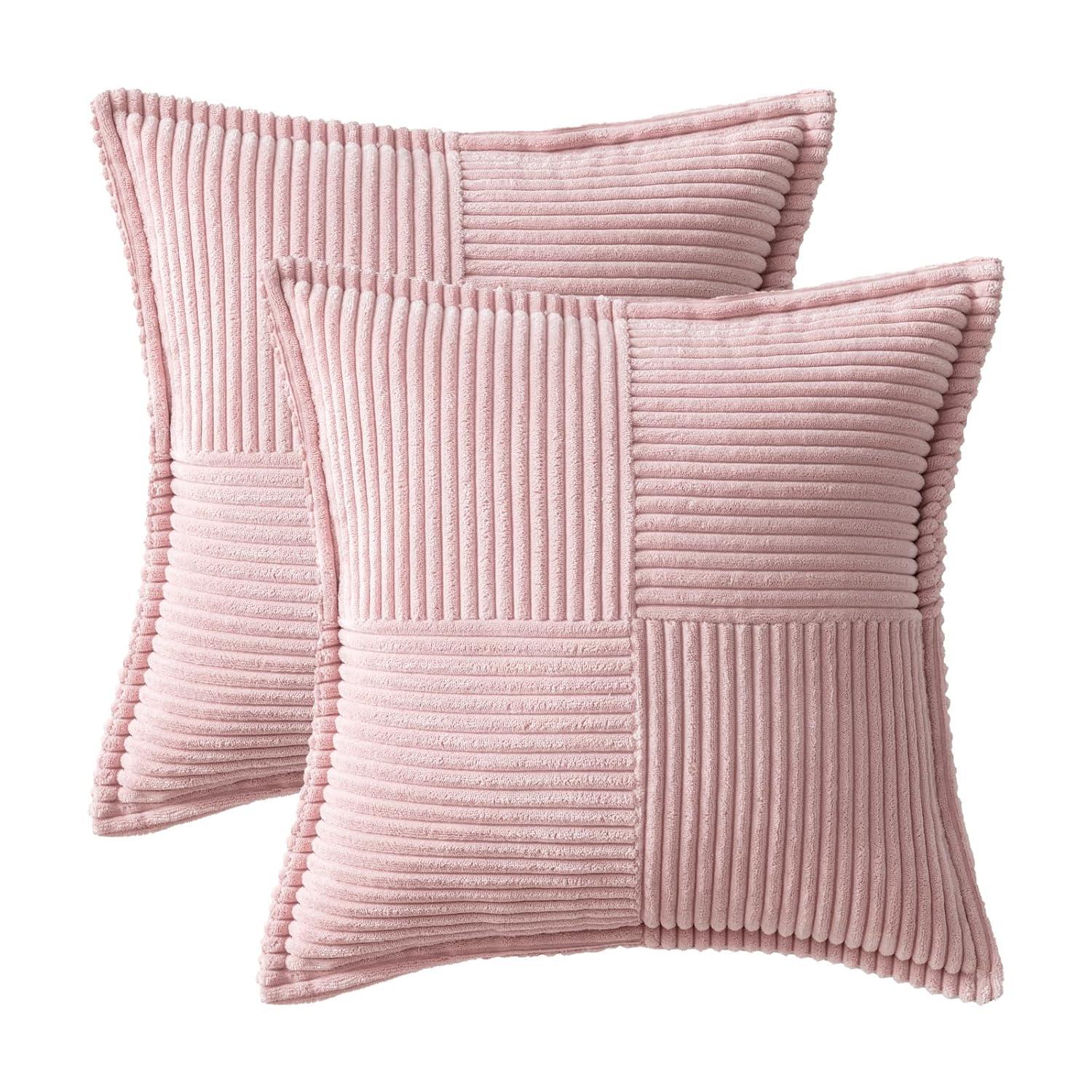 Line Apparel ecommerce Corduroy Pillow Covers With Splicing Set Of 2