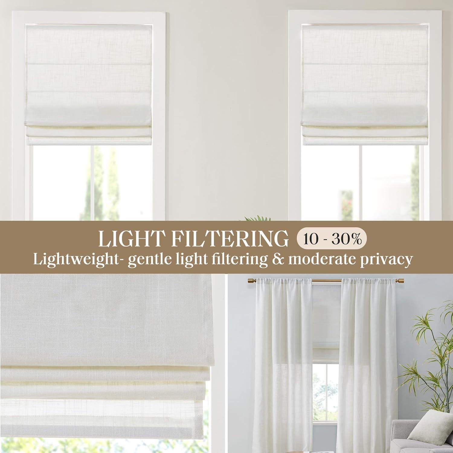 Kyler Linen Blend Light Filtering Roman Shade