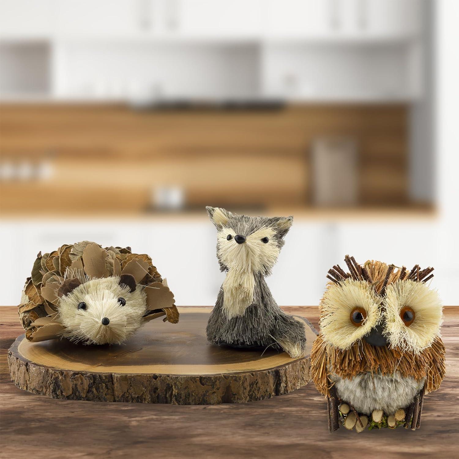 AuldHome Design Woodland Friends Figurines, 3pc Set; Forest Animals Decor for Fall, Christmas, Winter and Themed Decor or Parties