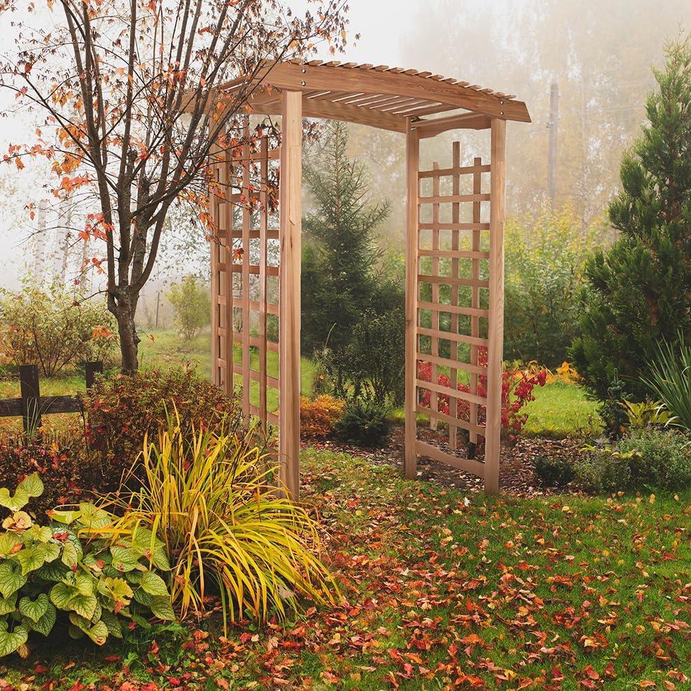 5 Ft Beige Cedar Wooden Garden Arbor Trellis