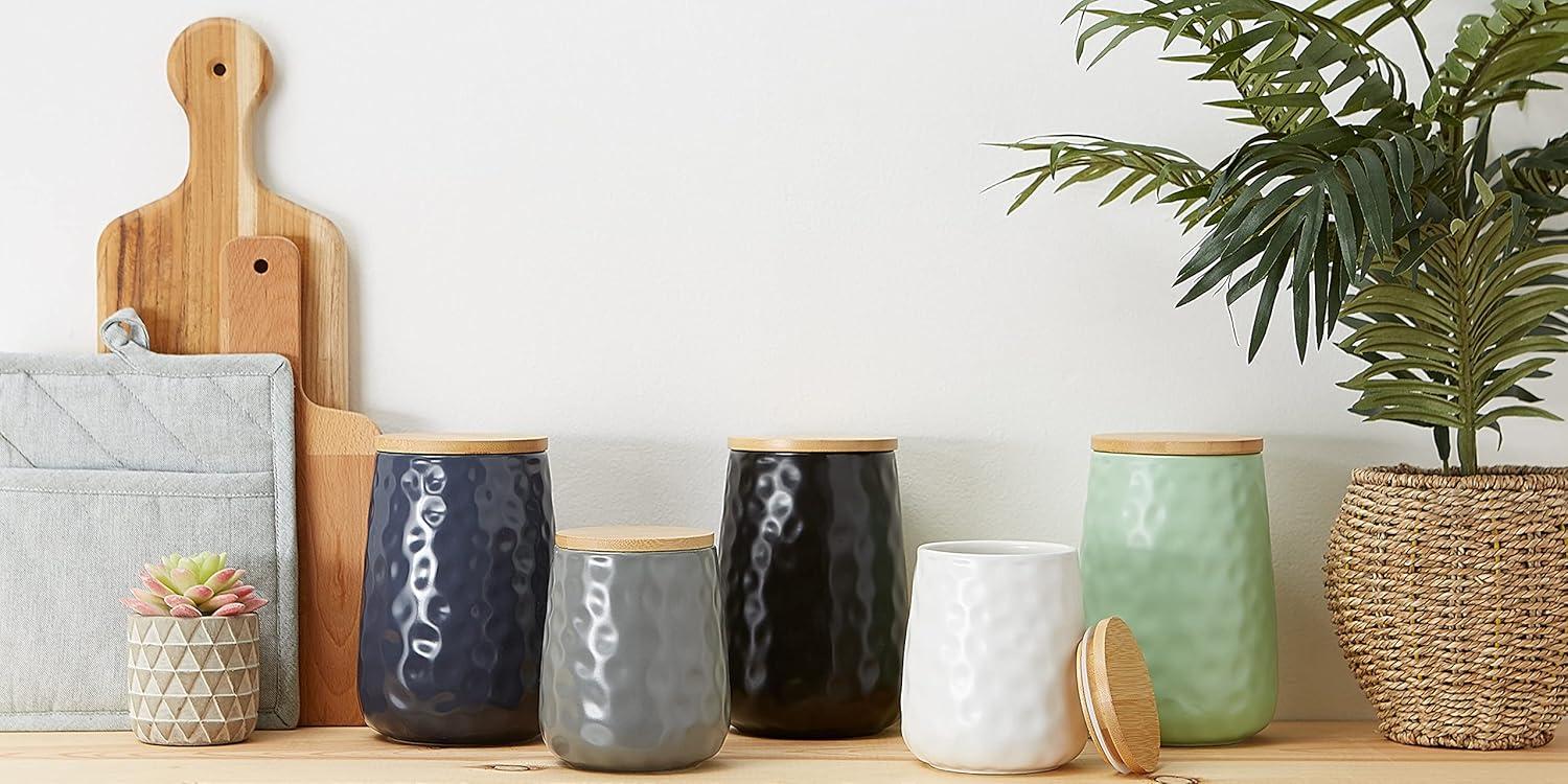 Gracie Oaks Ceramic / Porcelain Canister - Set of 2 (Set of 2)