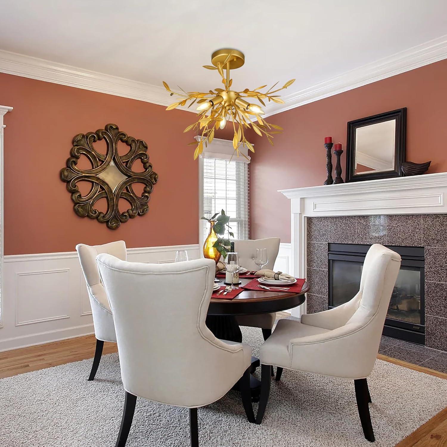 Elegant Lighting Priscilla 18.5 inch flush mount in gold leaf