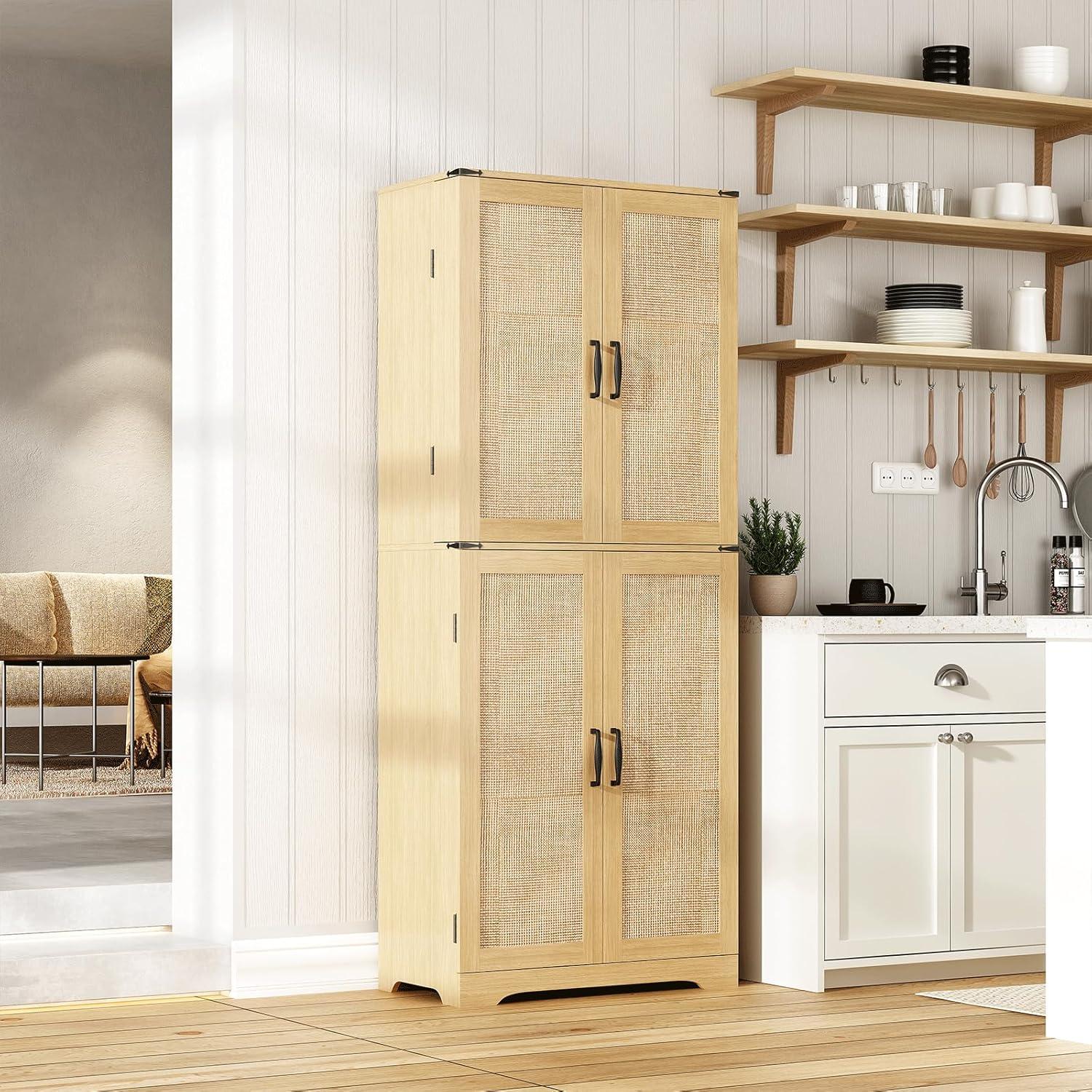 Aaleah 72'' Kitchen Pantry With Classified Pantry Door, Storage Cabinet with Organizer, Drawer