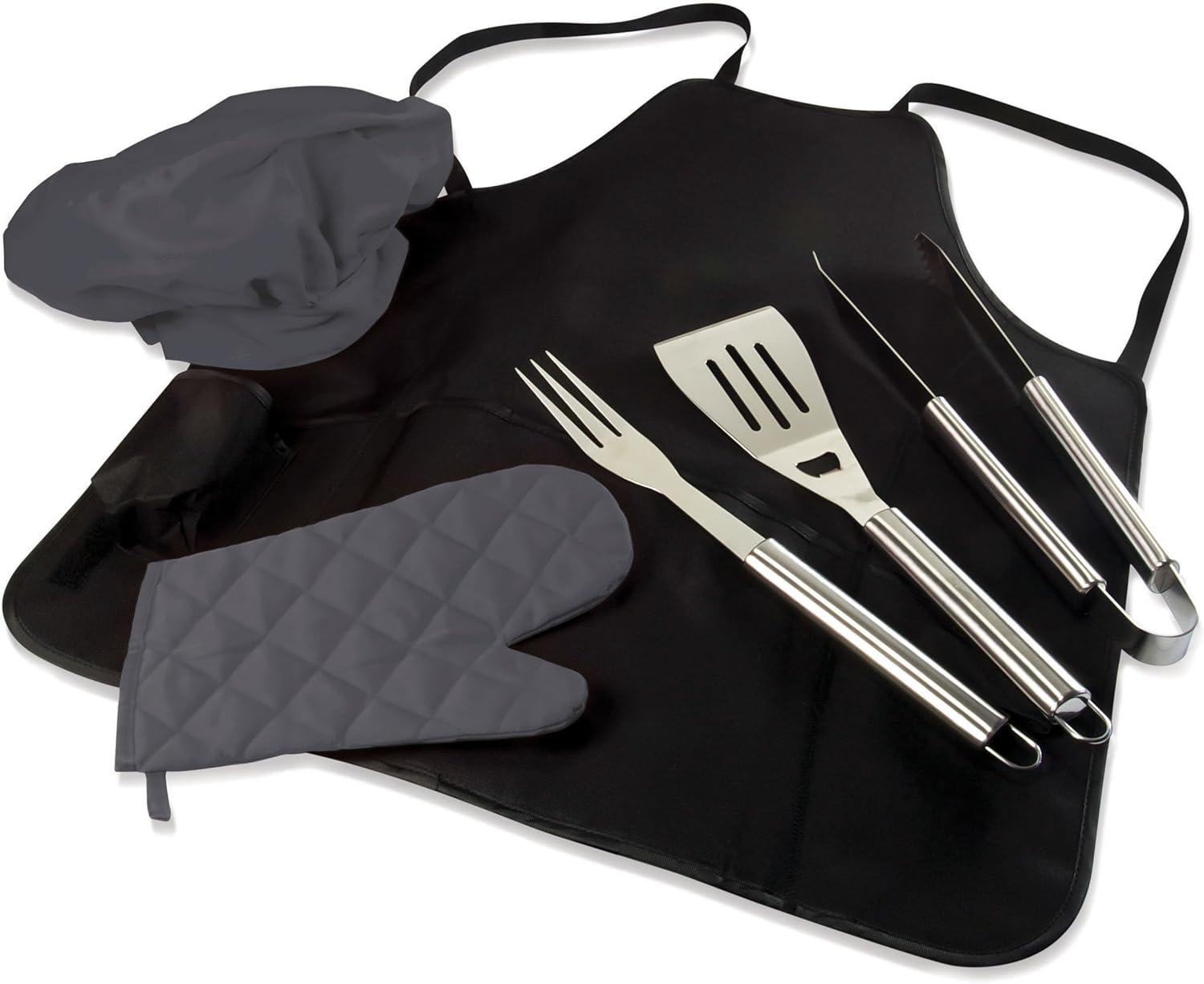 Arlmont & Co. BBQ Apron Tote Pro Grill Set - Heavy Duty BBQ Apron with BBQ accessories