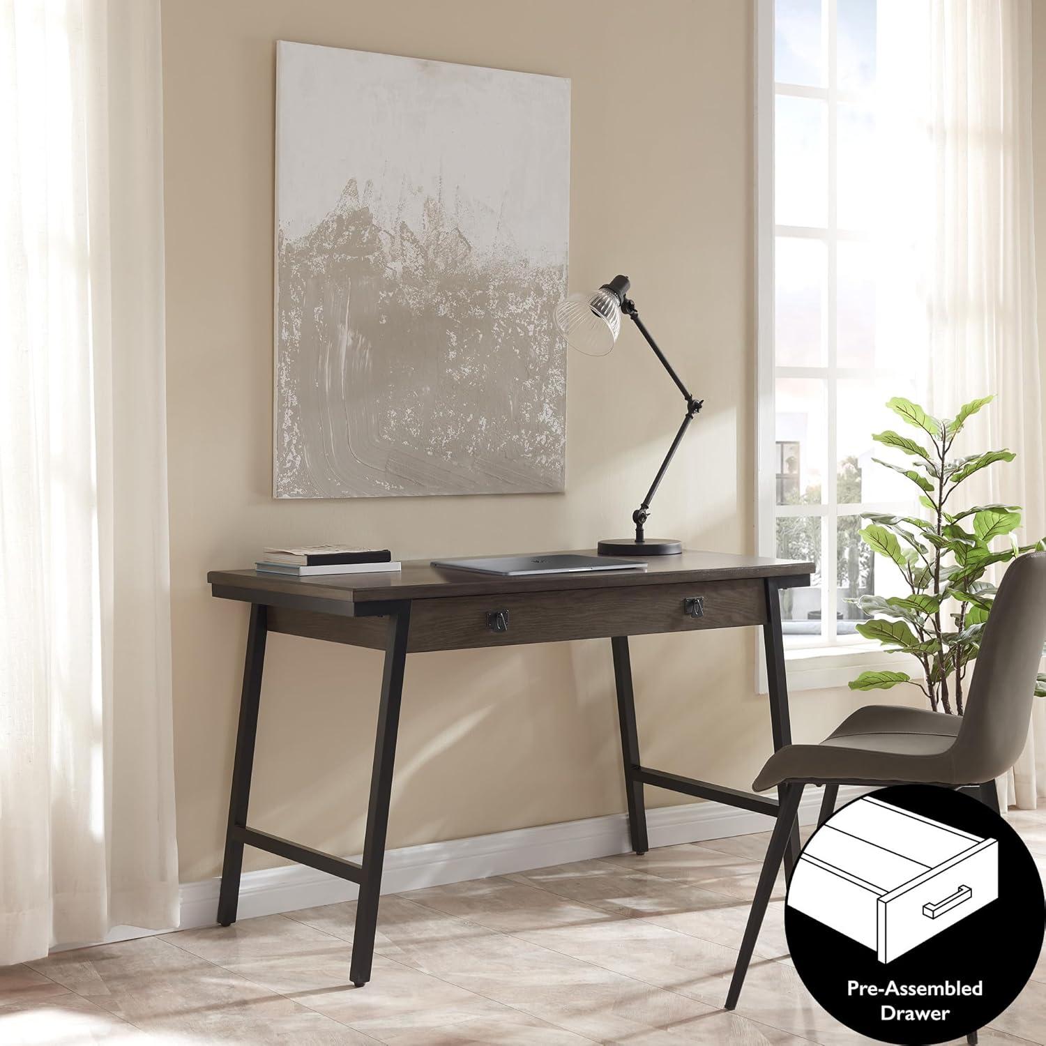 Leick Home Empiria Laptop Desk in Gray and Matte Black