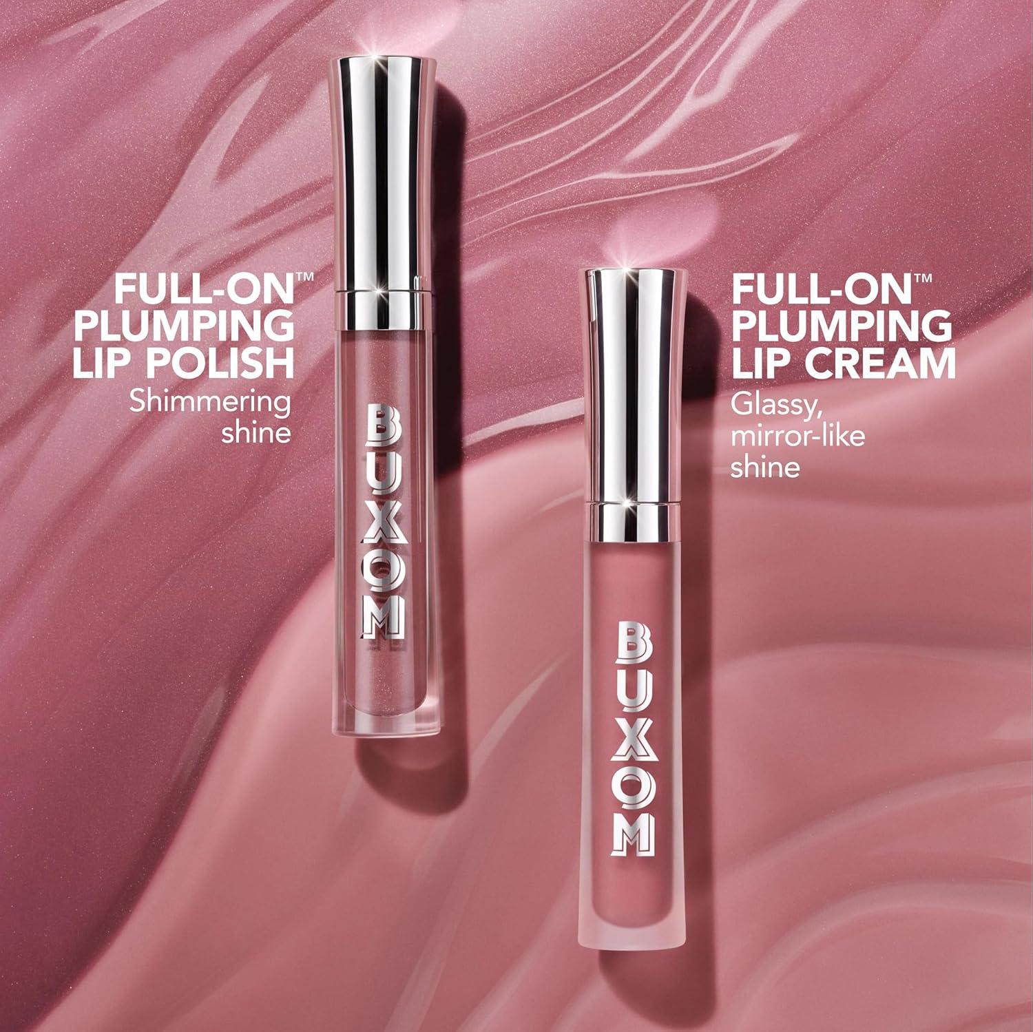 BUXOM Full-On Plumping Lip Cream, Hydrating Lip Plumper Gloss with Peptides & Hyaluronic Acid, High-Shine Tinted Formula for Fuller, Softer Lips, Cruelty-Free