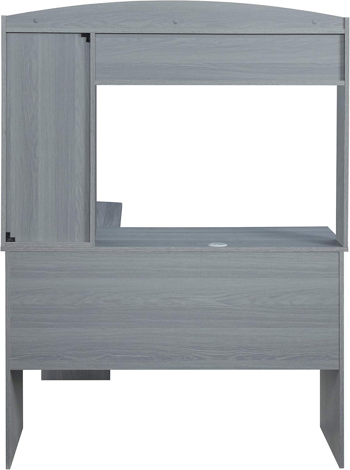 Modern L Shaped Desk with Hutch Gray - Techni Mobili