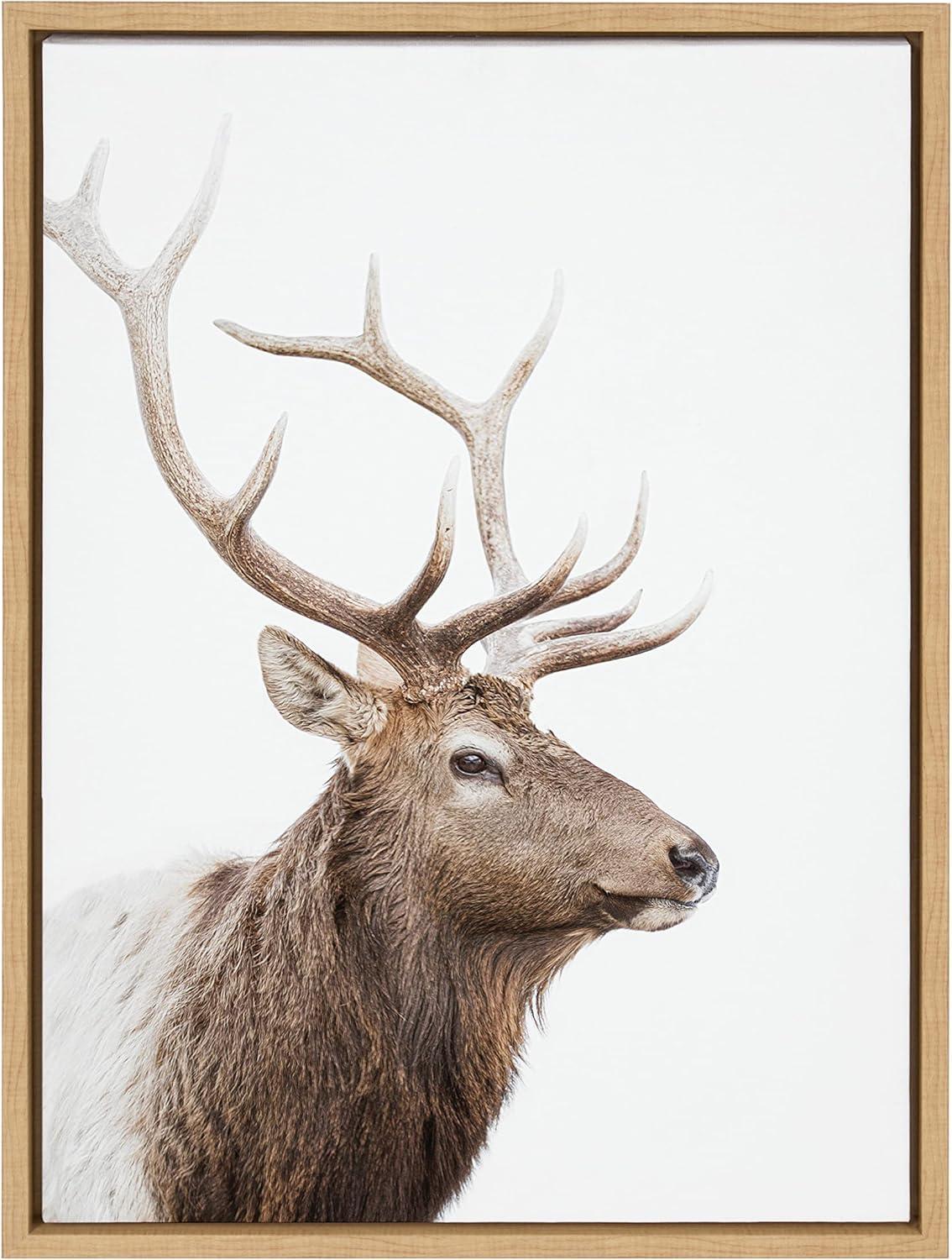 Sylvie Stag Profile Framed Canvas by Amy Peterson Art Studio - Kate & Laurel All Things Decor