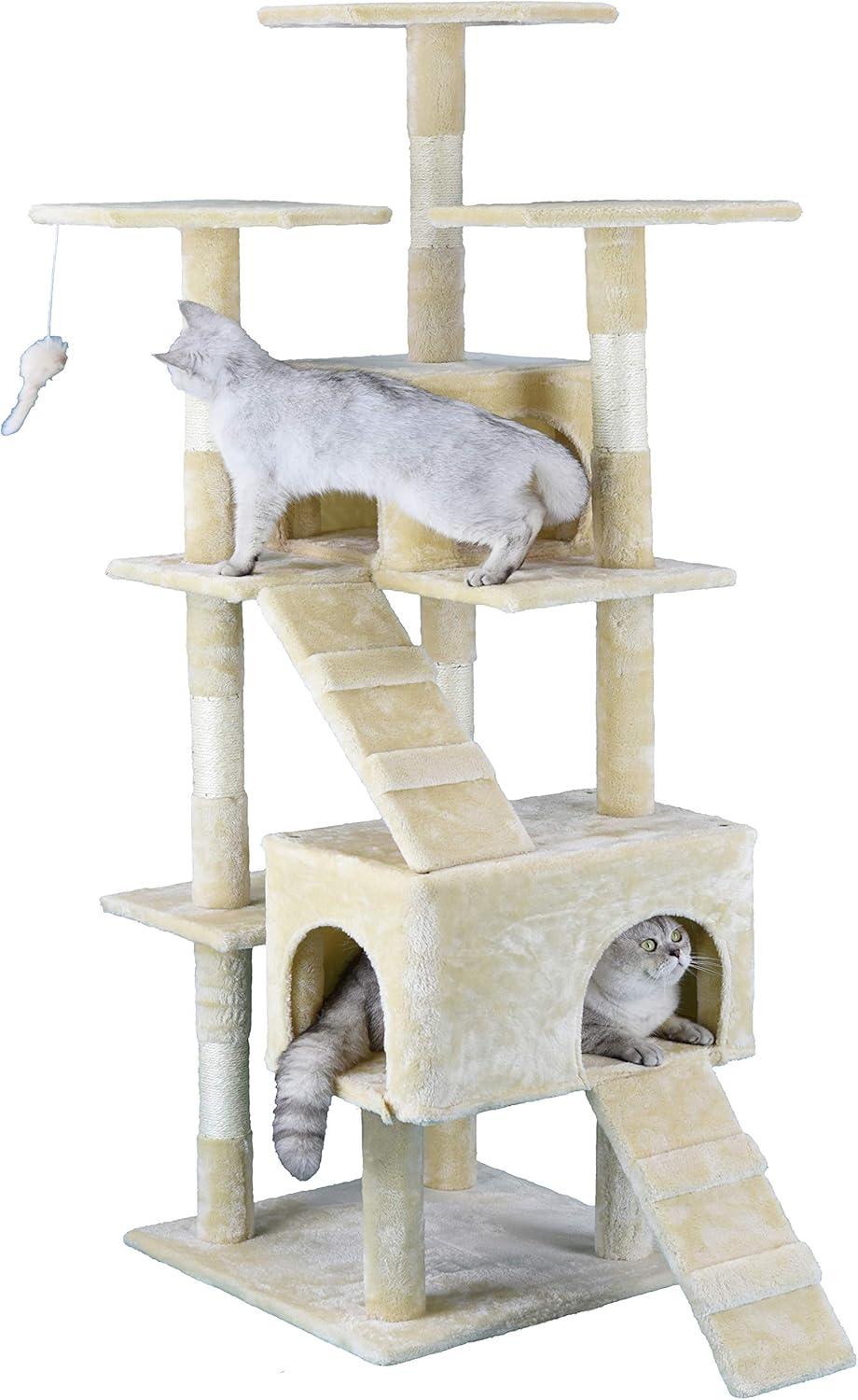 Homessity 63" Economical Cat Tree with Sisal Scratching Posts HC-001