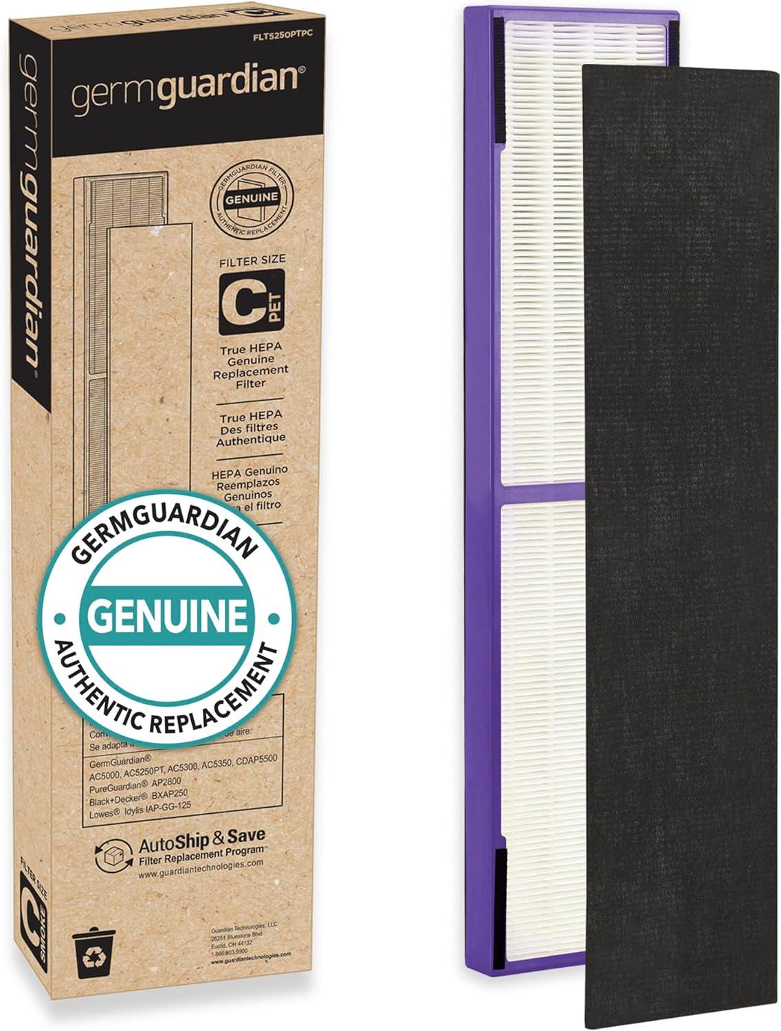 GermGuardian FLT5250PT True HEPA with Pet Pure Treatment GENUINE Replacement Air Control Filter C: Captures Dust & Odors