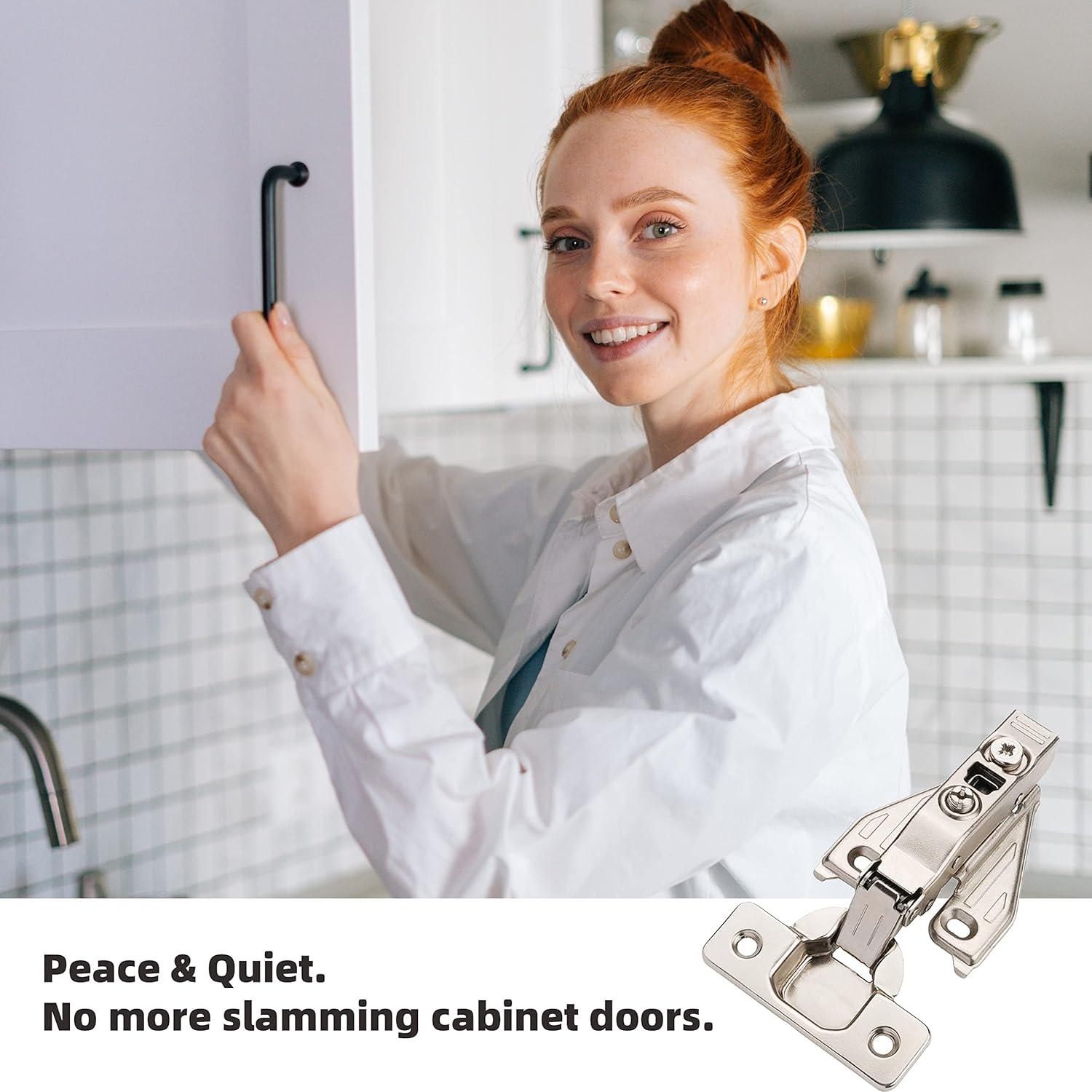 Stainless Steel Soft Close Adjustable Cabinet Hinges Set