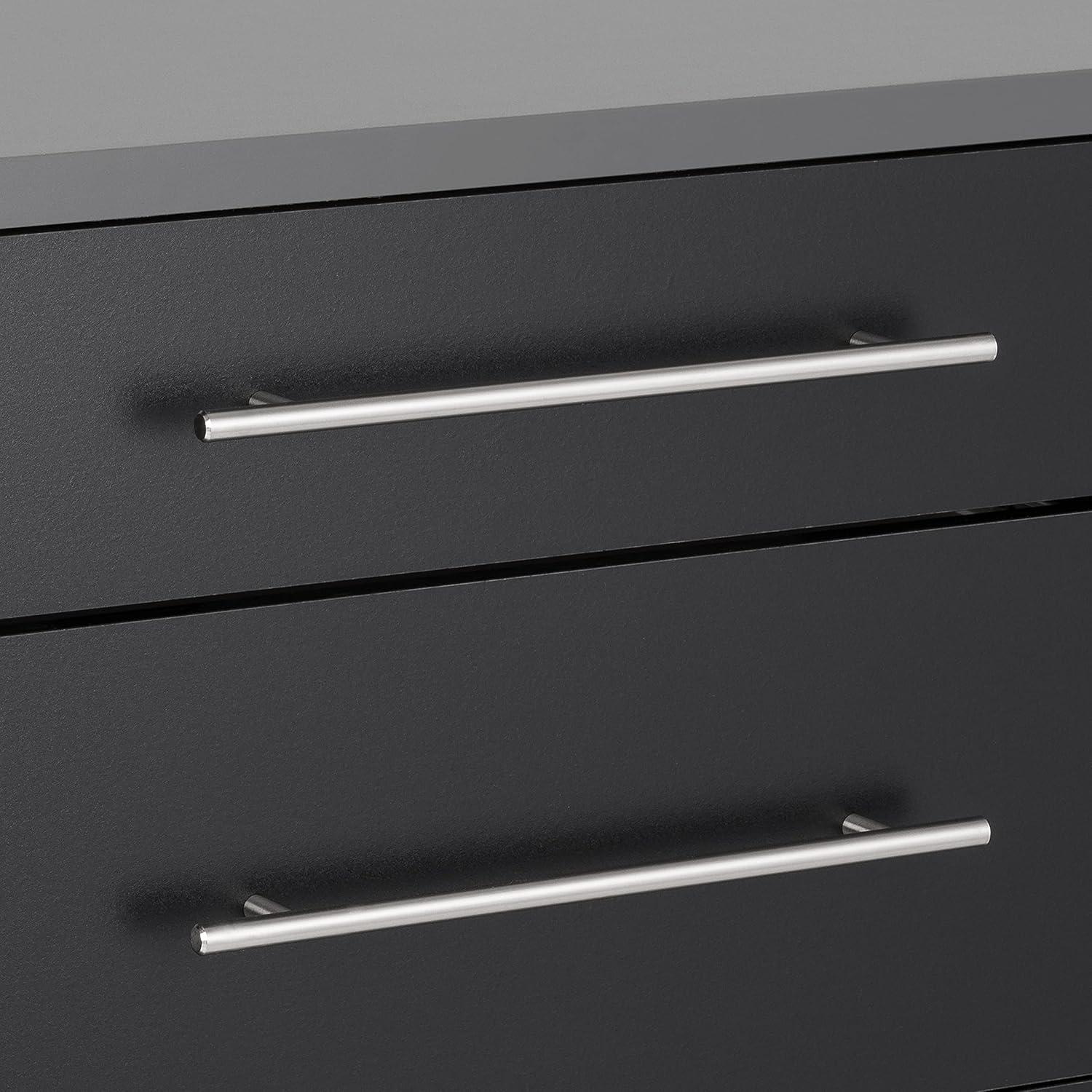 Versatile Wall-Mounted Black Laminated Composite Wood 3-Drawer Cabinet