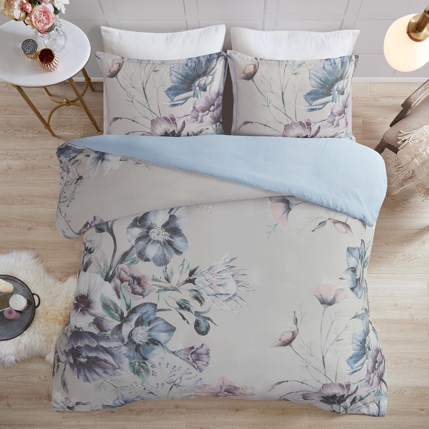Madison Park Gray Reversible Modern & Contemporary 6 Piece Duvet Cover Set