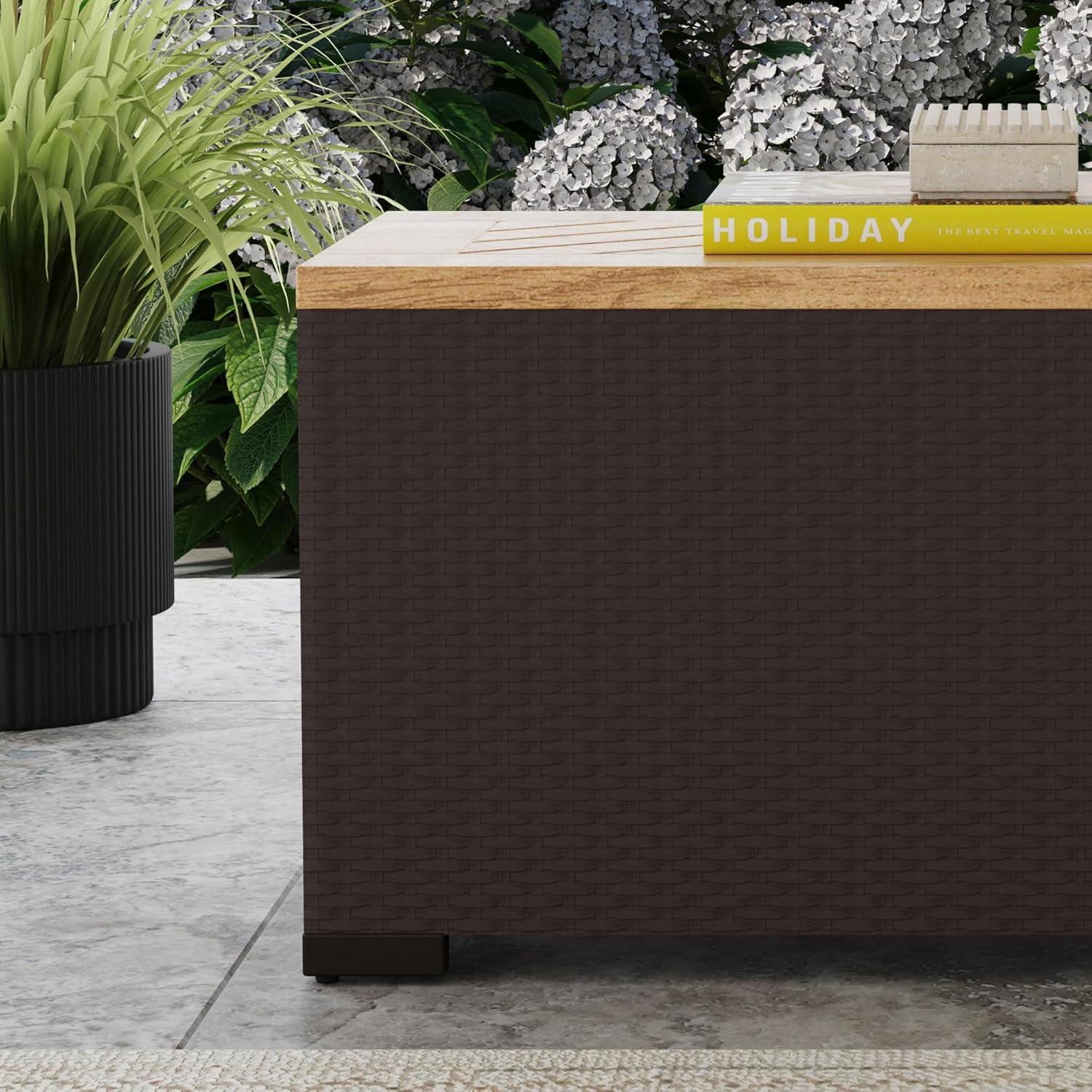 Palm Springs Brown Outdoor Storage Table