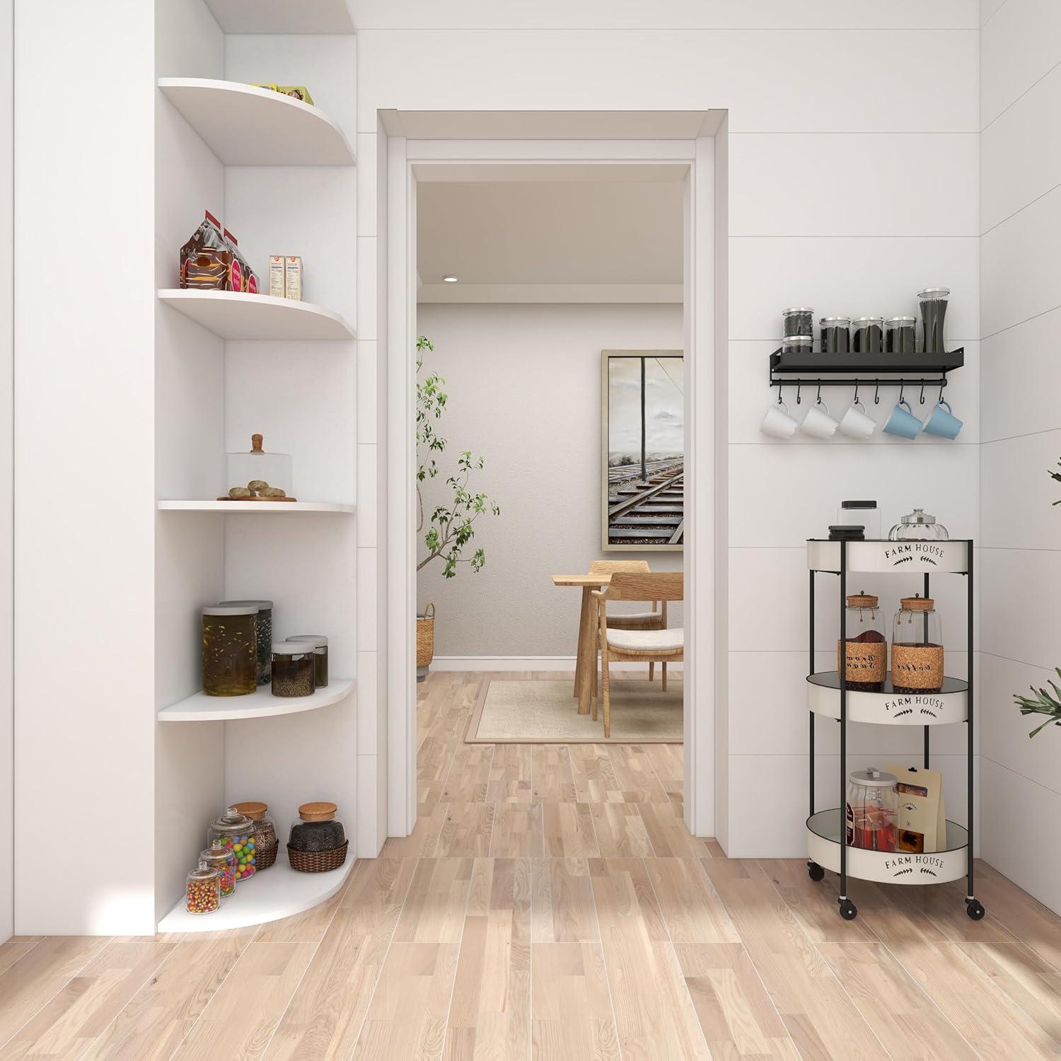 34'' x 16'' Farmhouse Metal Storage Cart White - Olivia & May: Decorative Storage Bins, Tabletop Bin, Adult Assembly Required