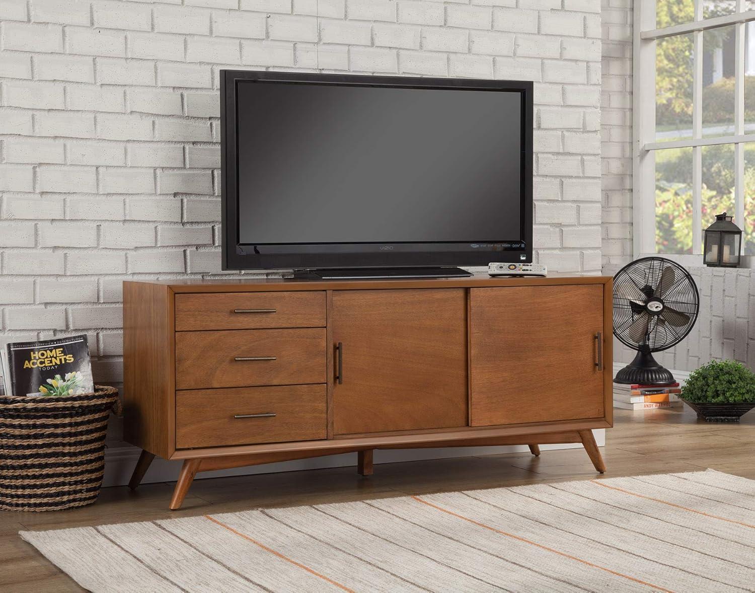 Alpine Furniture Flynn Large Wood TV Console in Acorn Brown