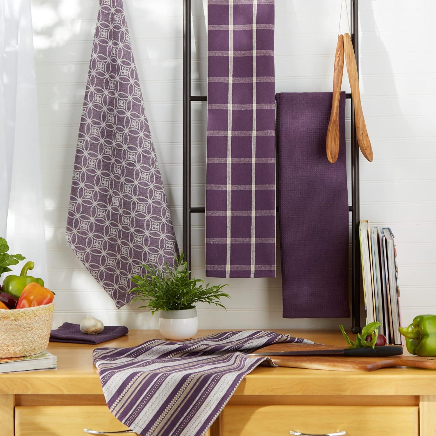 Design Imports  Eggplant Asst Dishtowel & Dishcloth Set/5