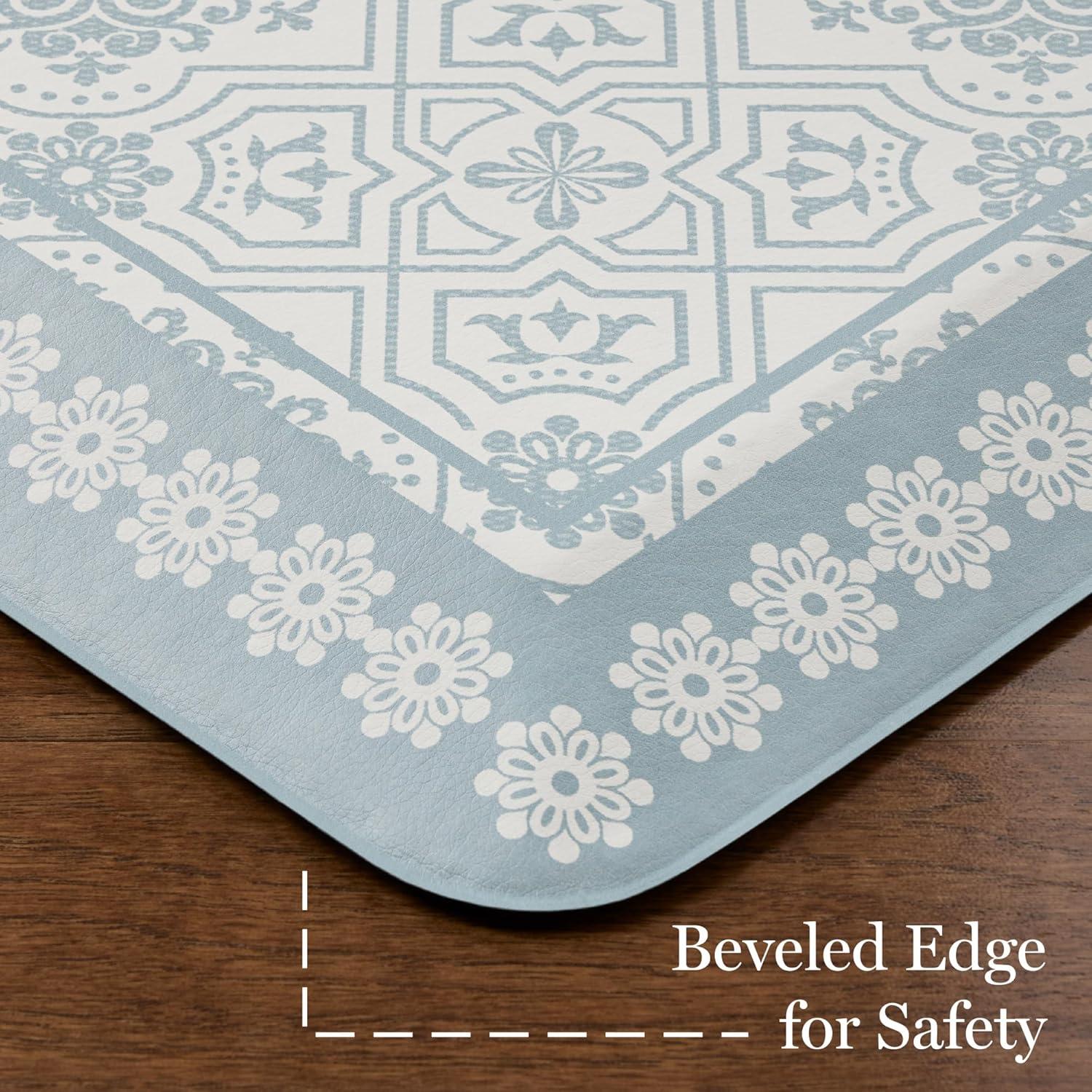 Martha Stewart MARTHA STEWART Comfort Anti Fatigue Strie Medallion Kitchen Mat 19.6”x39”