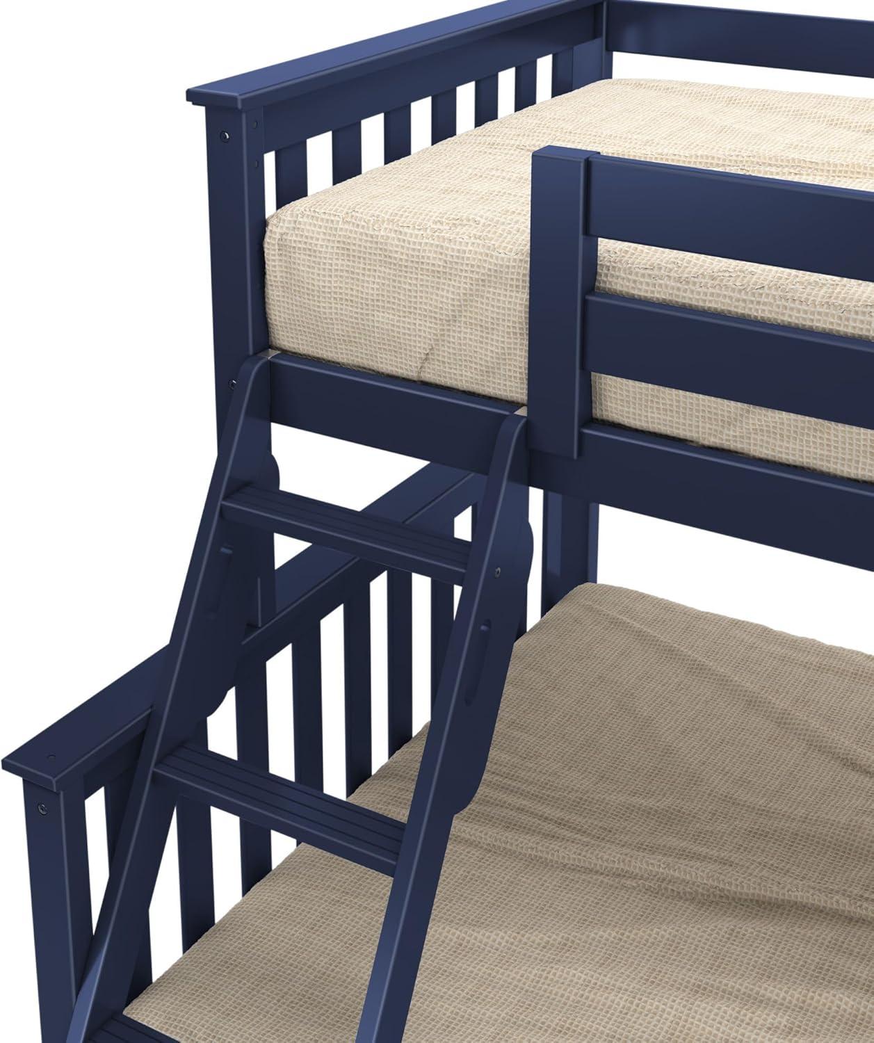 Max & Lily Solid Wood Twin over Twin Bunk Bed with Storage Trundle for Kids, Pecan