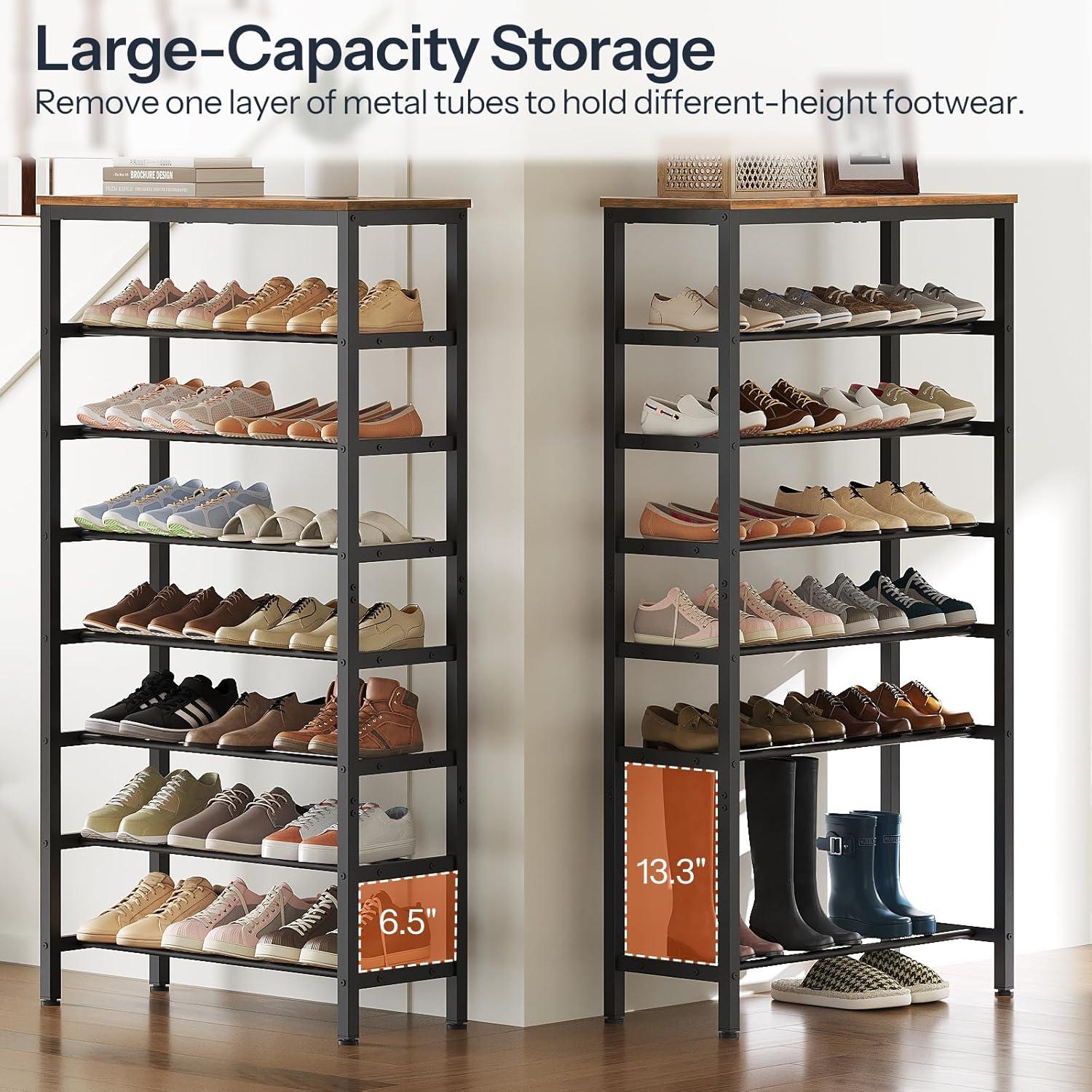 Shoe Rack, 6-Tier Shoe Organizer, for 18-24 Pairs of Shoes, Large Capacity Shoe Storage Shelf, Durable and Stable, for Entryway, Closet, Hallway, Dorm Room, Industrial, Rustic Brown BF67XJ01G1