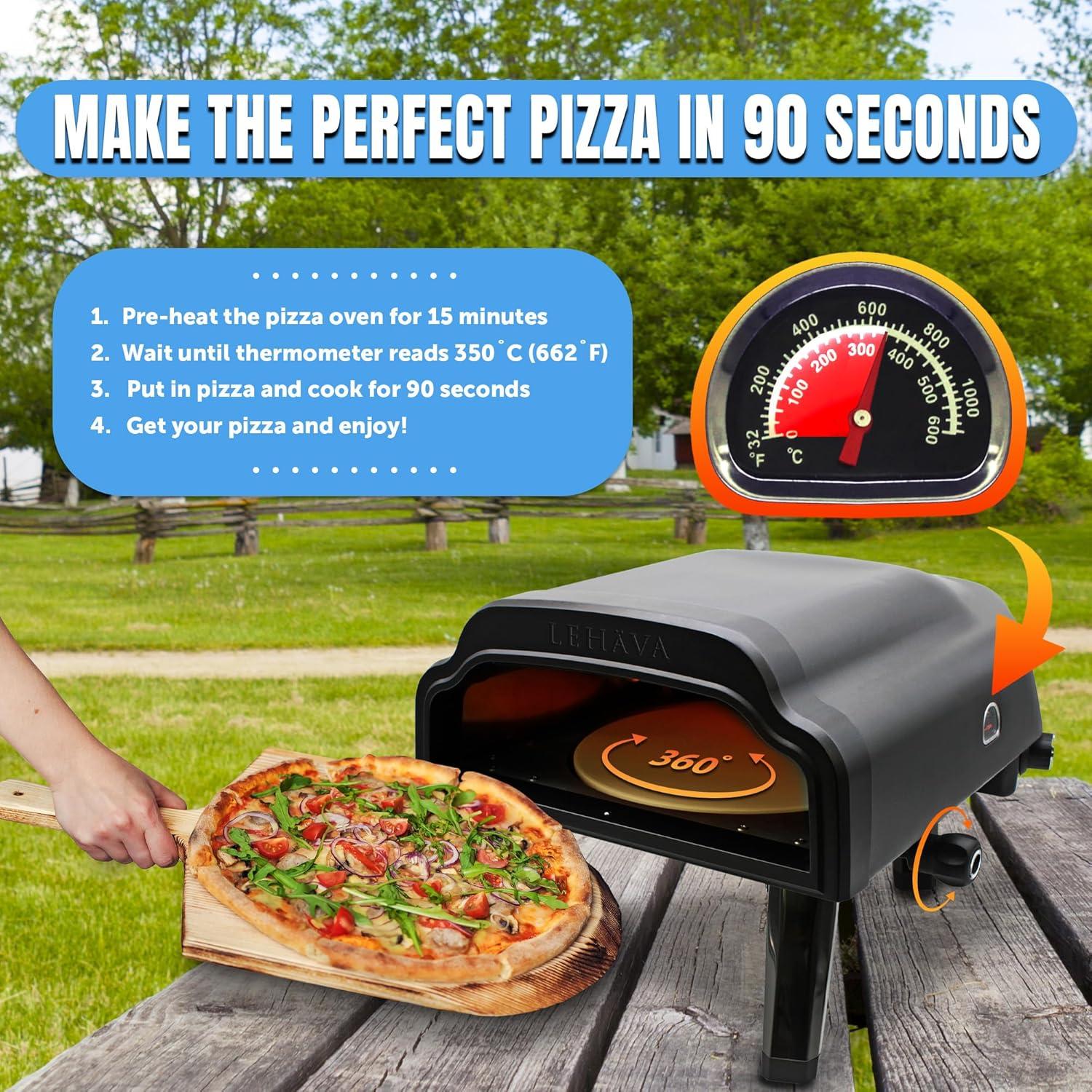 Flame King Flame King LEHAVA 14-inch Portable Outdoor Propane Pizza Oven for Camping and Outdoor Cooking