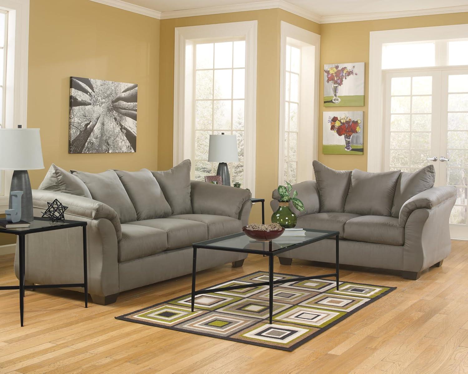 Signature Design by Ashley Darcy Fabric Loveseat in Cobblestone