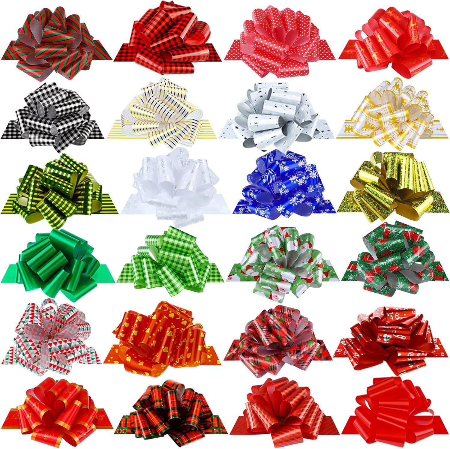 JOYIN 48 Pcs Christmas Pull Bows with Ribbon 5? Wide for Gift Wrapping & Present tags, Boxing Decorations, Holiday Decor