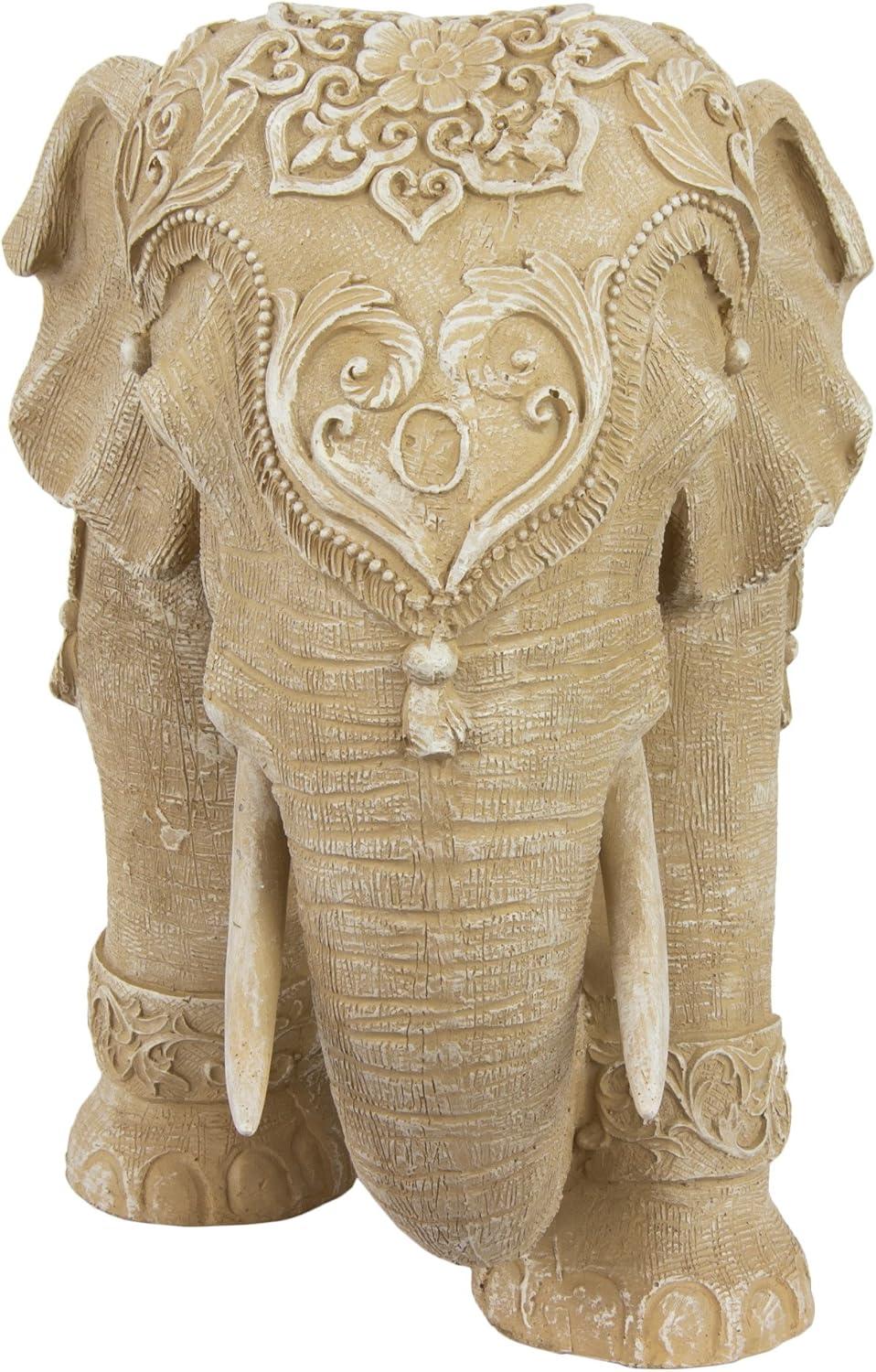 Oriental Furniture 20" Ivory Elephant Statue