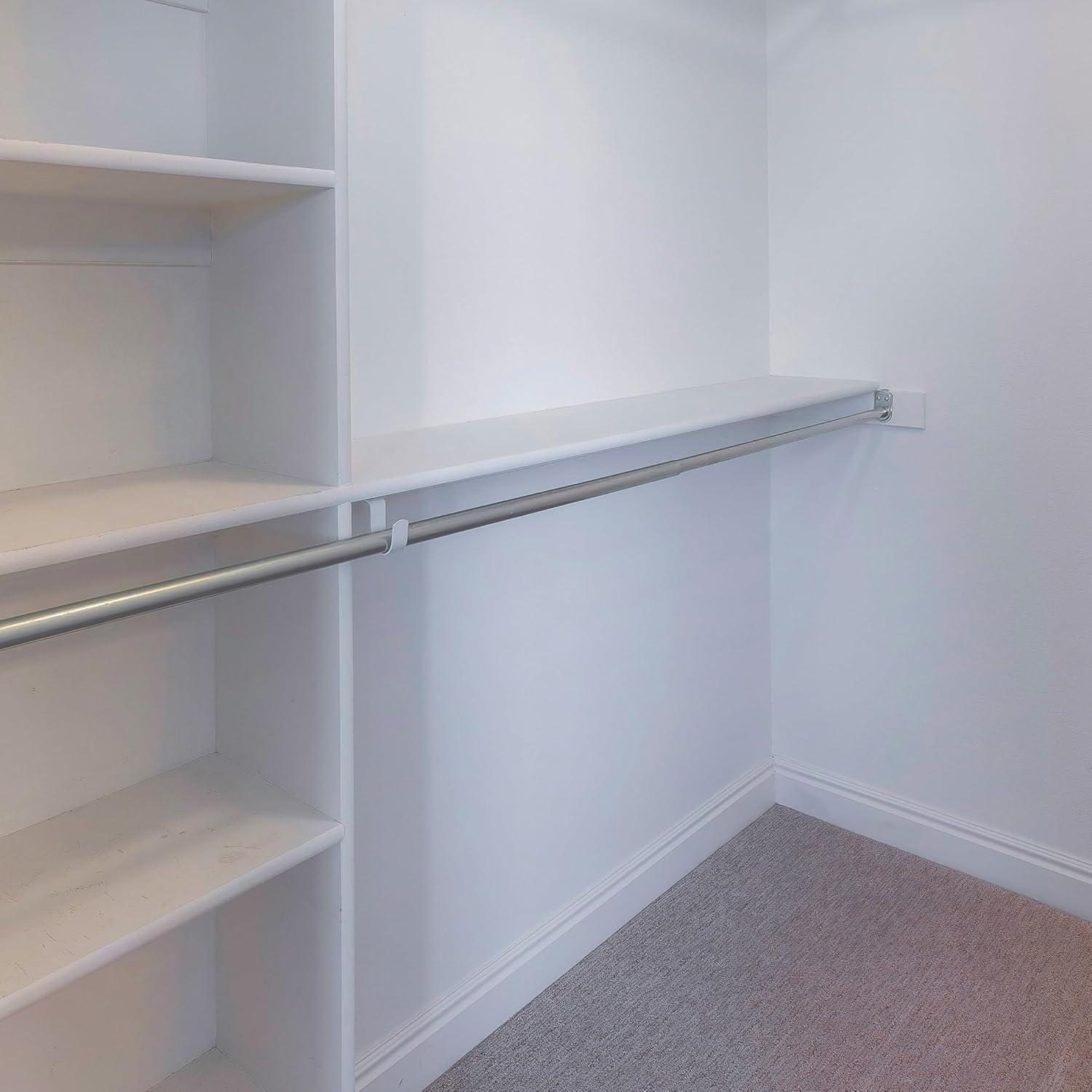 Adjustable Silver Stainless Steel Closet Rod in Polished Chrome 48 to 72-Inch