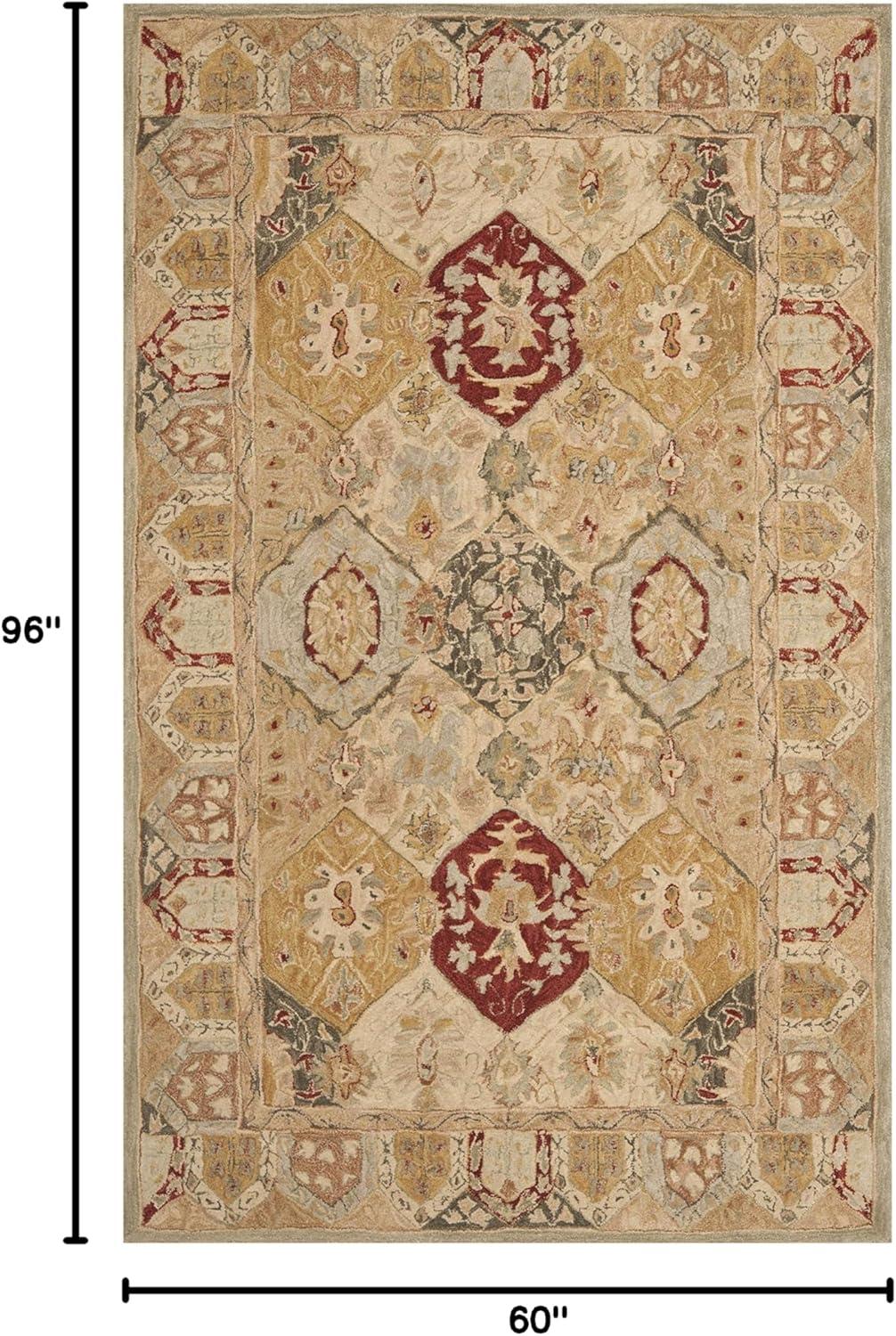 Anatolia AN530 Hand Tufted Area Rug  - Beige/Multi - 5'x8' - Safavieh.