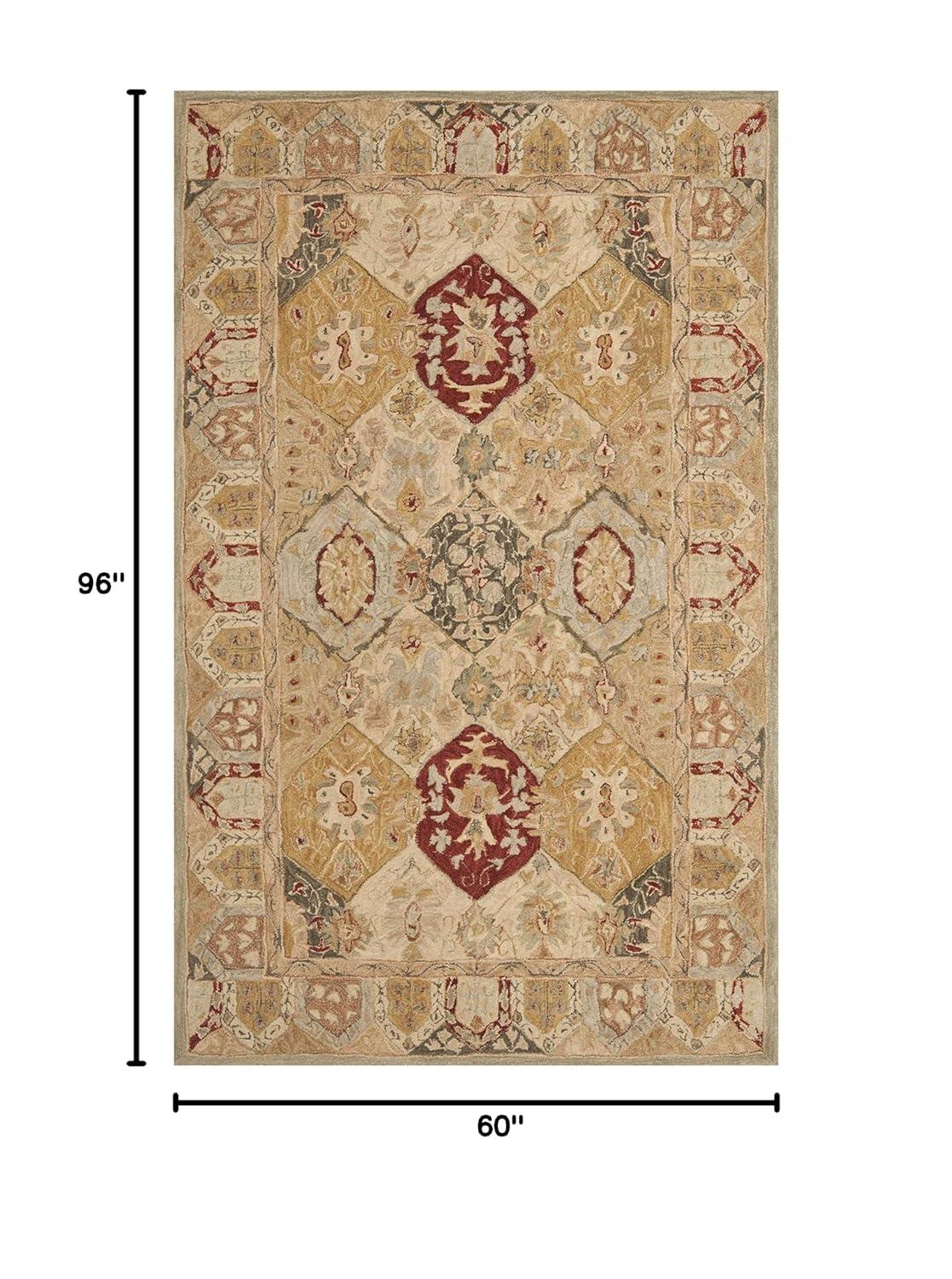 Anatolia AN530 Hand Tufted Area Rug  - Beige/Multi - 5'x8' - Safavieh.