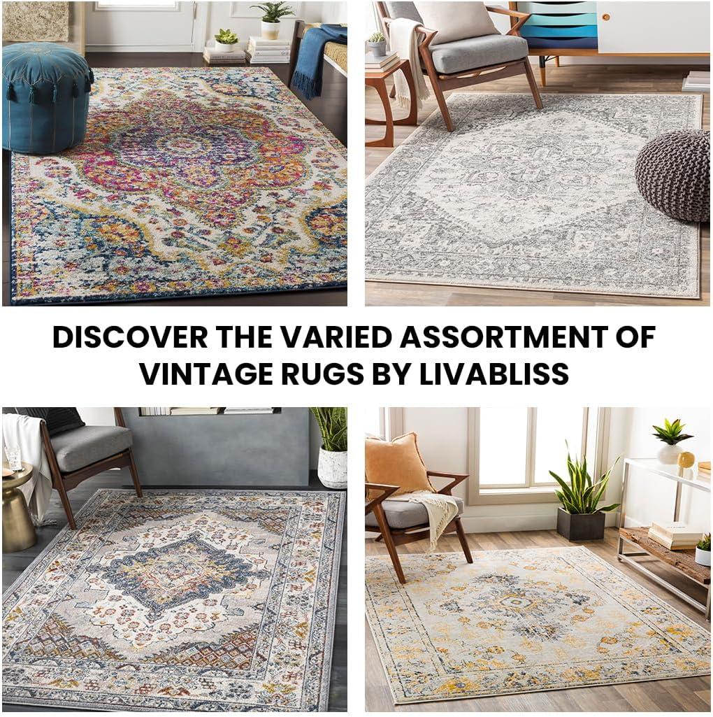Livabliss 3'11"x5'7" Worsham Traditional Rug Orange: Medium Pile, Fade & Stain-Resistant, Indoor Use