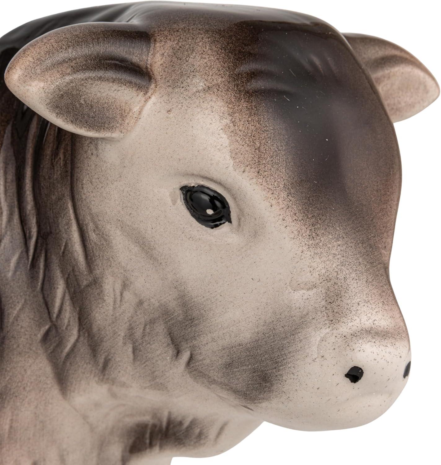 Storied Home 12.75" x 7" Vintage Ceramic Cow Shaped Cookie Jar Brown: Harvest Theme, Spot Clean Storage