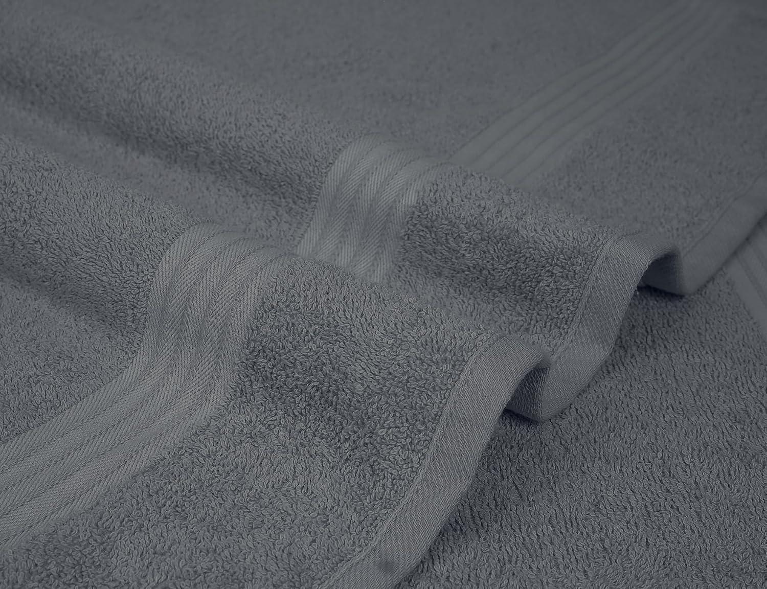 ECO TOWELS Premium Hotel & Spa Bath Towel Cotton, 27" x 54",Set of 4 (Grey)