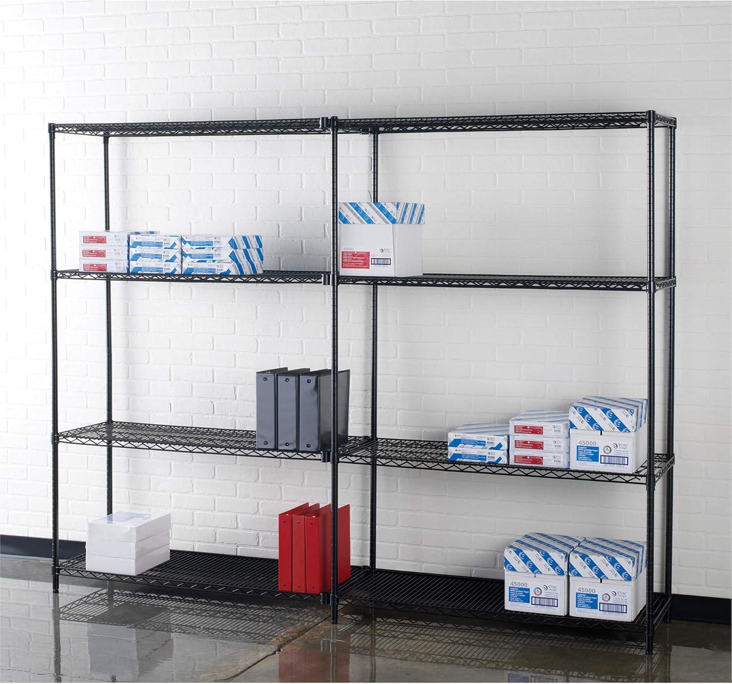 Lorell  Starter Shelving Unit- Black - 48in.x18in.x72in.