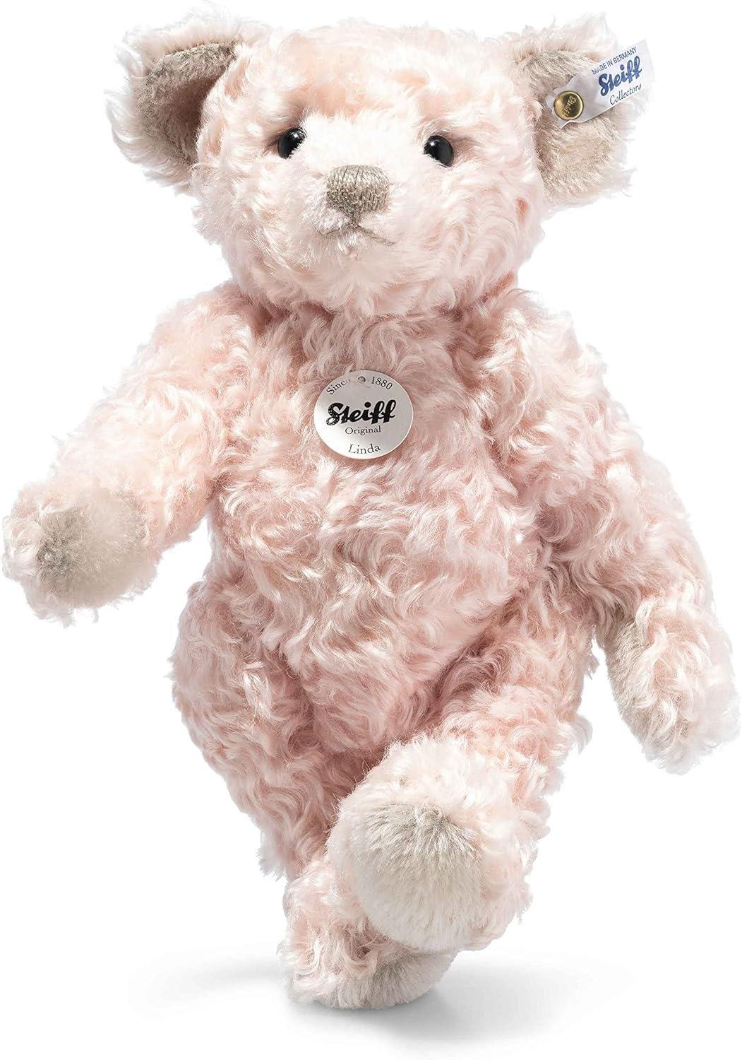 Linda Pale Pink Mohair Collectible Teddy Bear, 12 inches