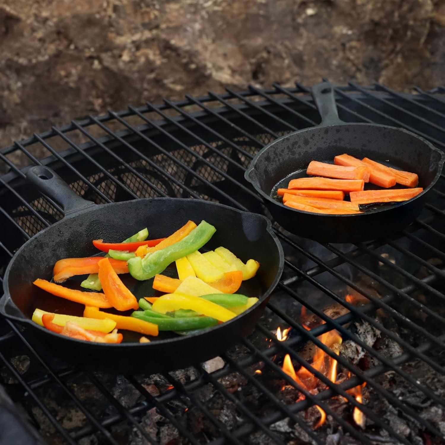 Hastings Home Nonstick Cast Iron Frying Pan Set - 3 Skillets