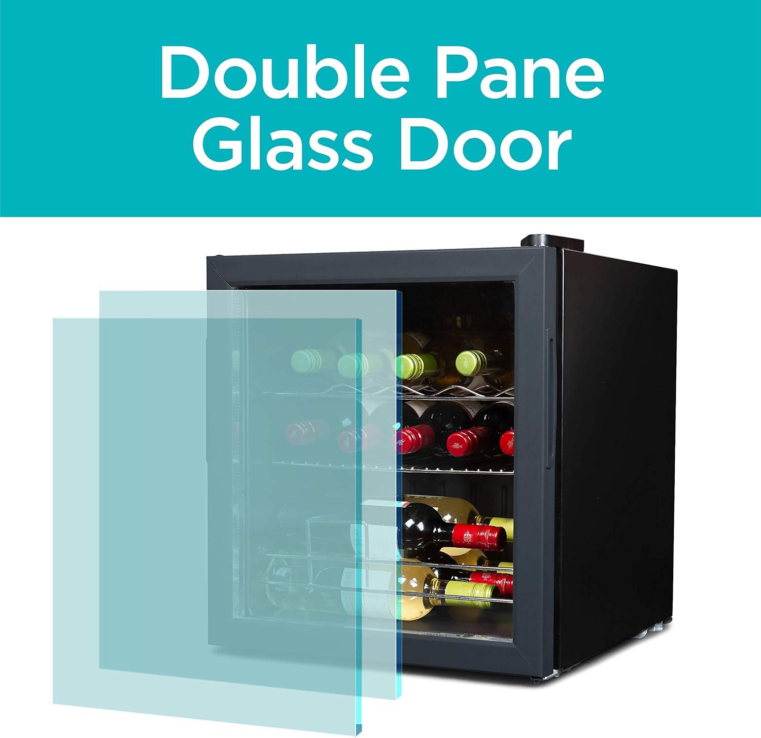 BLACK+DECKER BLACK+DECKER Wine Fridge 14 Bottles, Freestanding Wine Refrigerator with Compressor Cooling