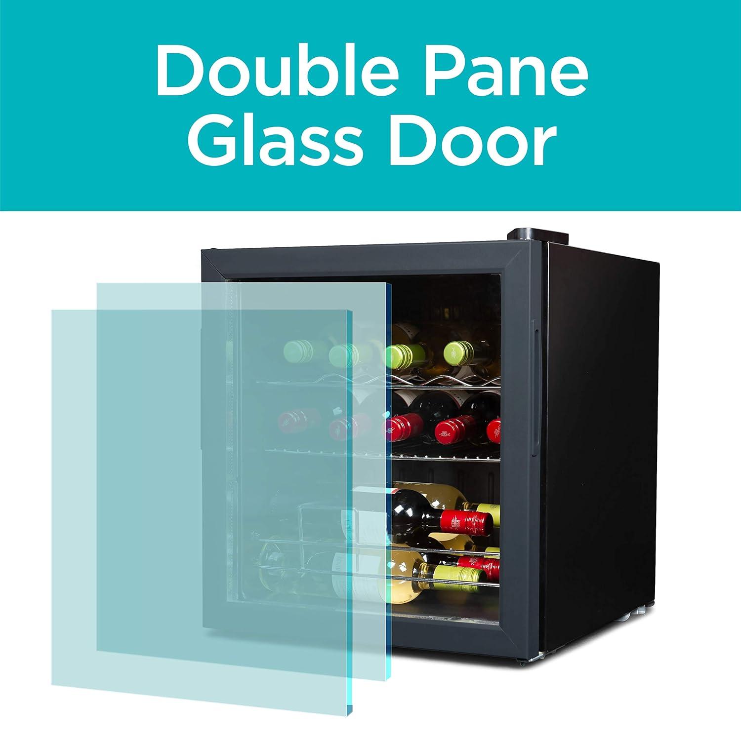 BLACK+DECKER BLACK+DECKER Wine Fridge 14 Bottles, Freestanding Wine Refrigerator with Compressor Cooling