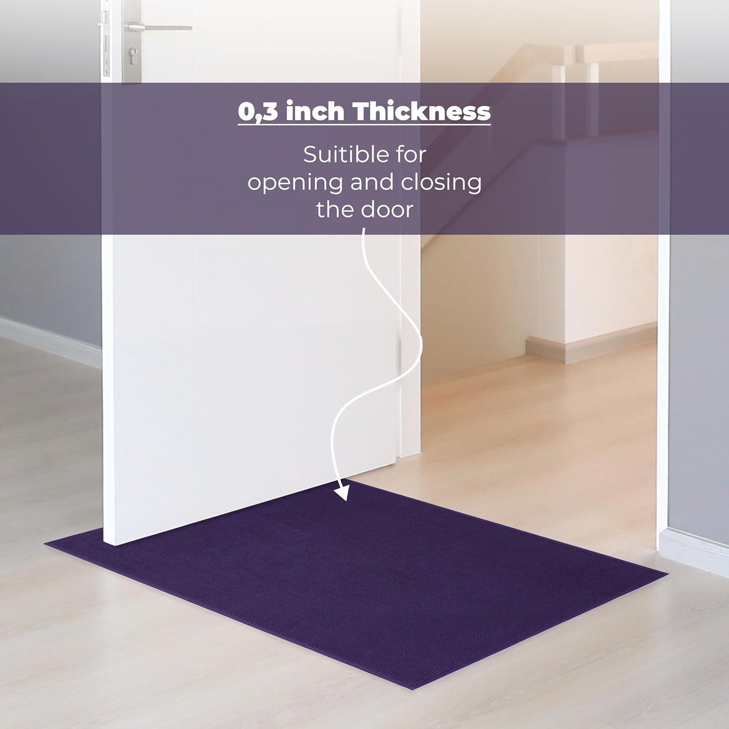 American Soft Linen 100% Cotton Bath Mat Rugs, 20x34 inches Slip Resistant Bottom Base Bath Mats for Bathroom, Purple