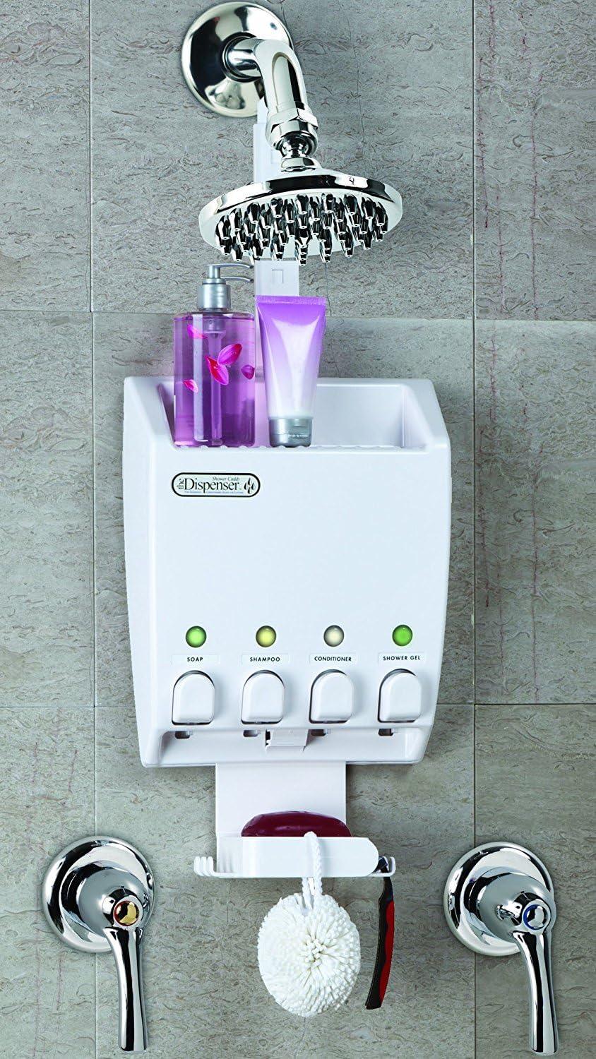 Better Living Products  ULTI-MATE 4 Chamber Shower Dispenser with Shower Caddy White