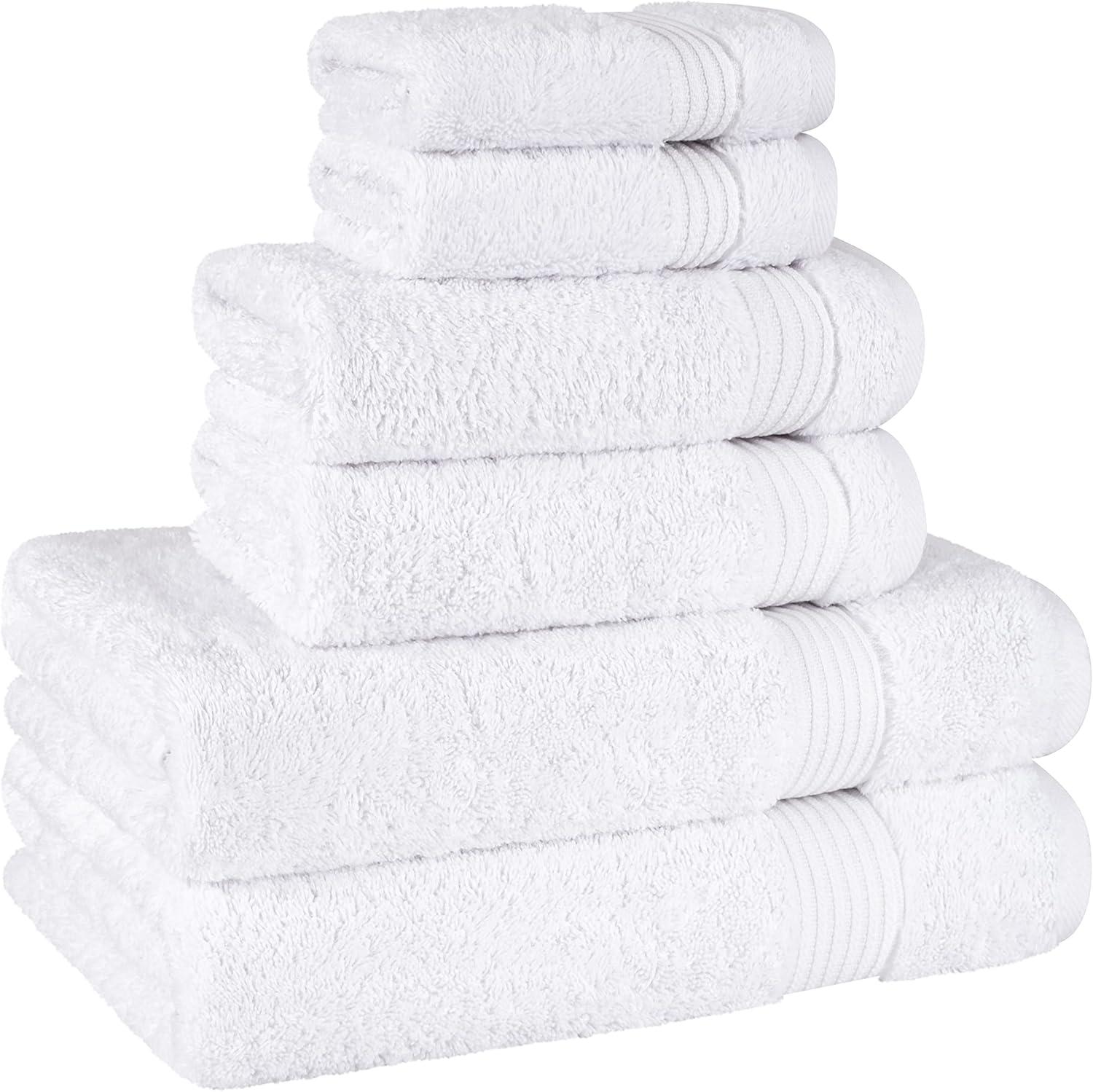 American Soft Linen Turkish Premium Quality 100% Cotton 6 Piece Towel Set, Soft Absorbent Quick Dry Bath Towels for Bathroom