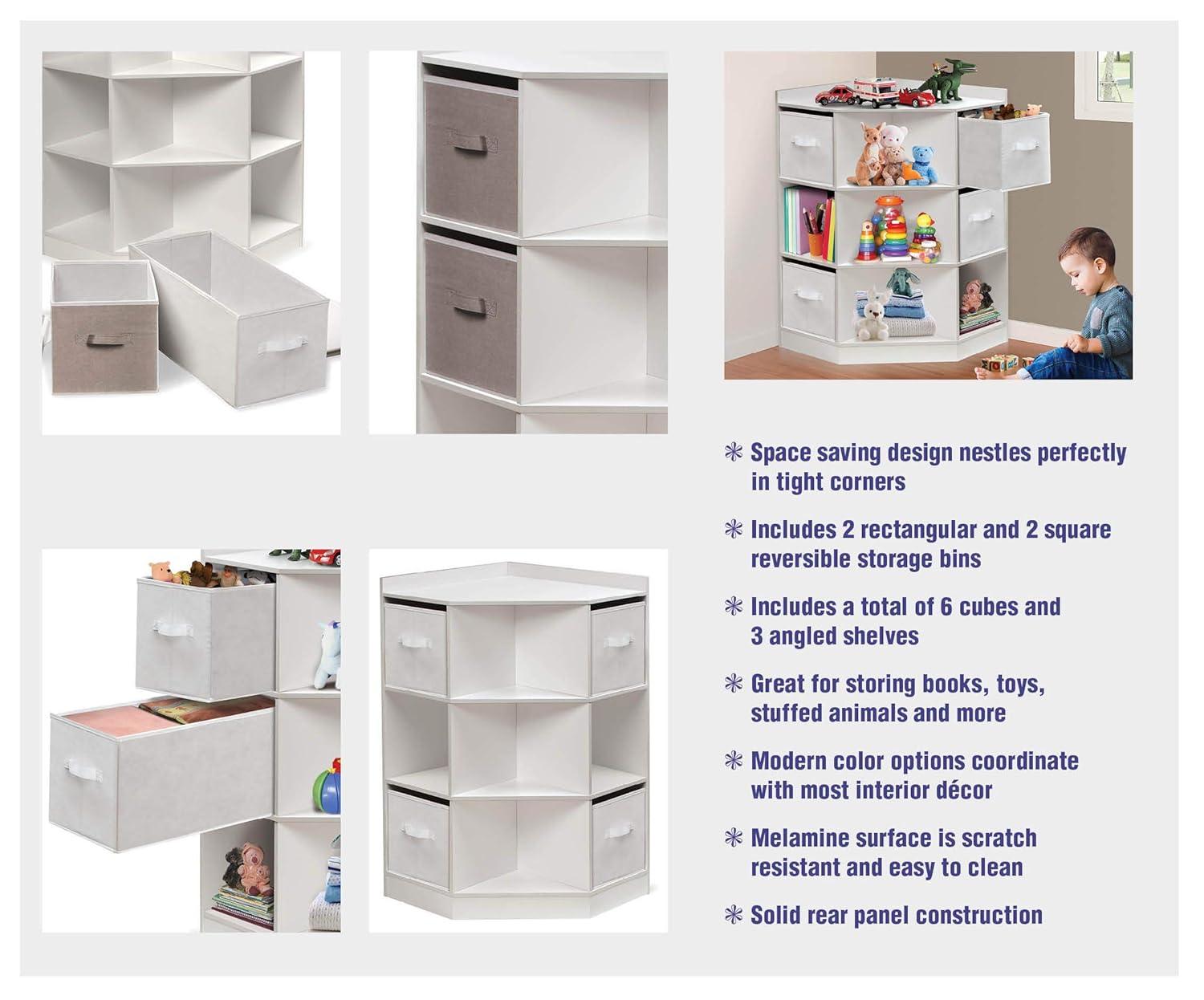 Badger Basket Corner Cubby Storage Unit with Four Reversible Baskets 9.8 Cu ft. - White