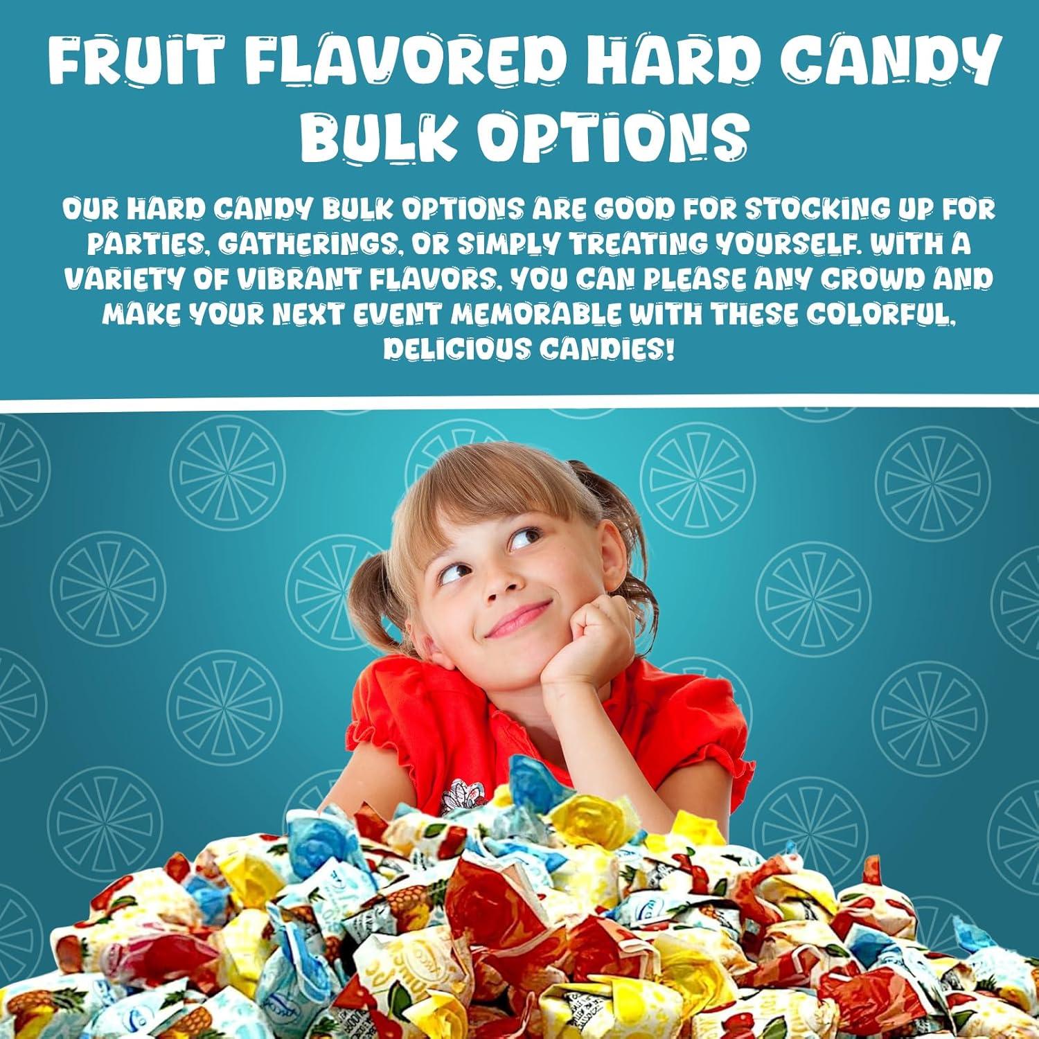 Arcor Fruit Filled Hard Candy - 2 Pound Bag - Bulk Bon Bons Candy with Pineapple, Strawberry, Orange, Cherry, and Lemon Flavors - Individually Wrapped Assorted Fruit Candy