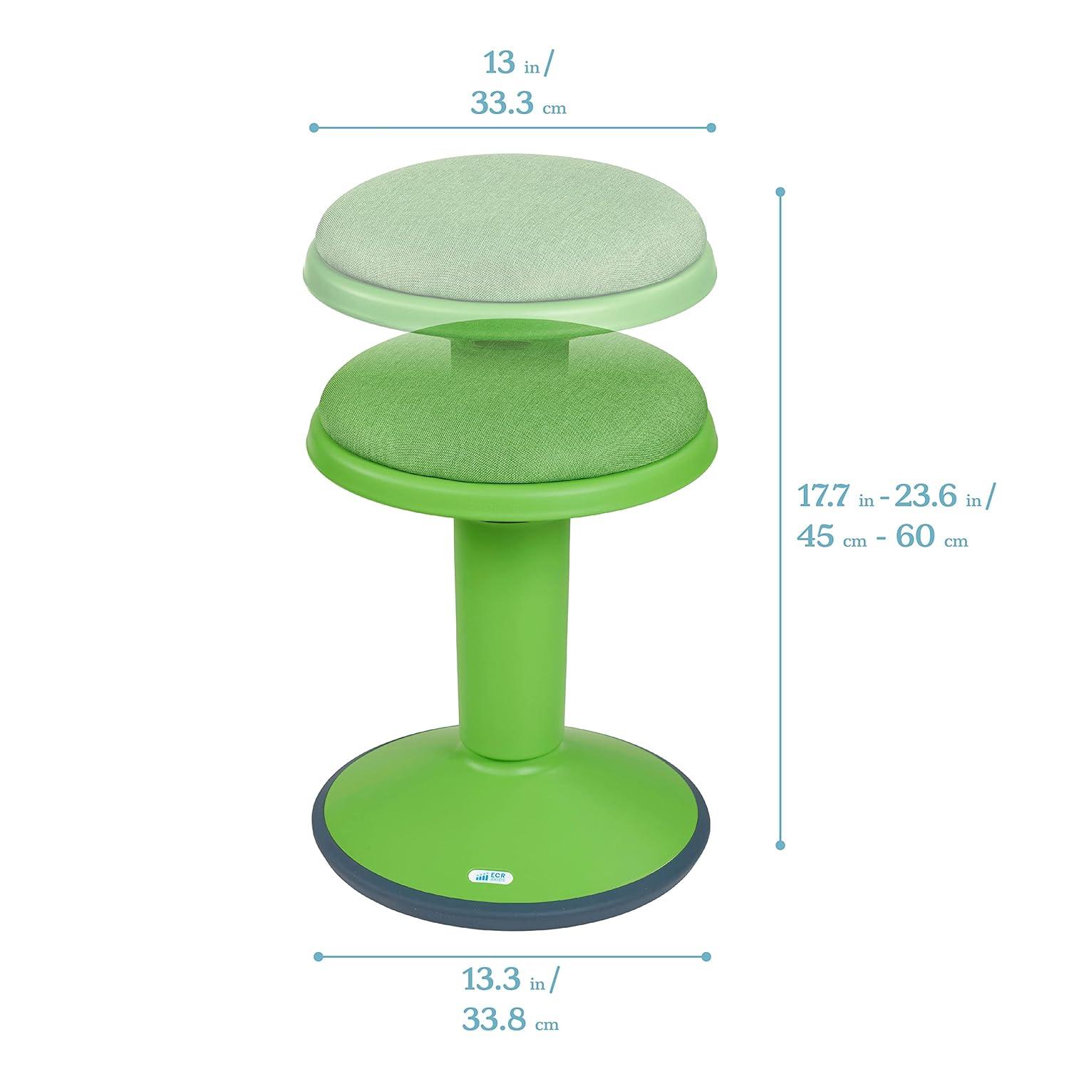 ECR4Kids SitWell Height-Adjustable Wobble Stool - Active Flexible Seating Chair for Kids and Adults - School and Office